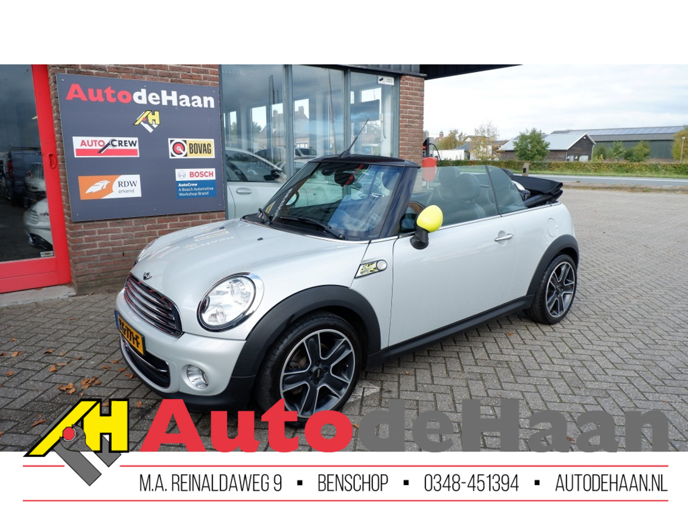 Mini Cooper Cabrio 1.6 Cooper Chili Leer/Xenon/Clima/17"/Cruise/Stoelv. 2014 - voorkant