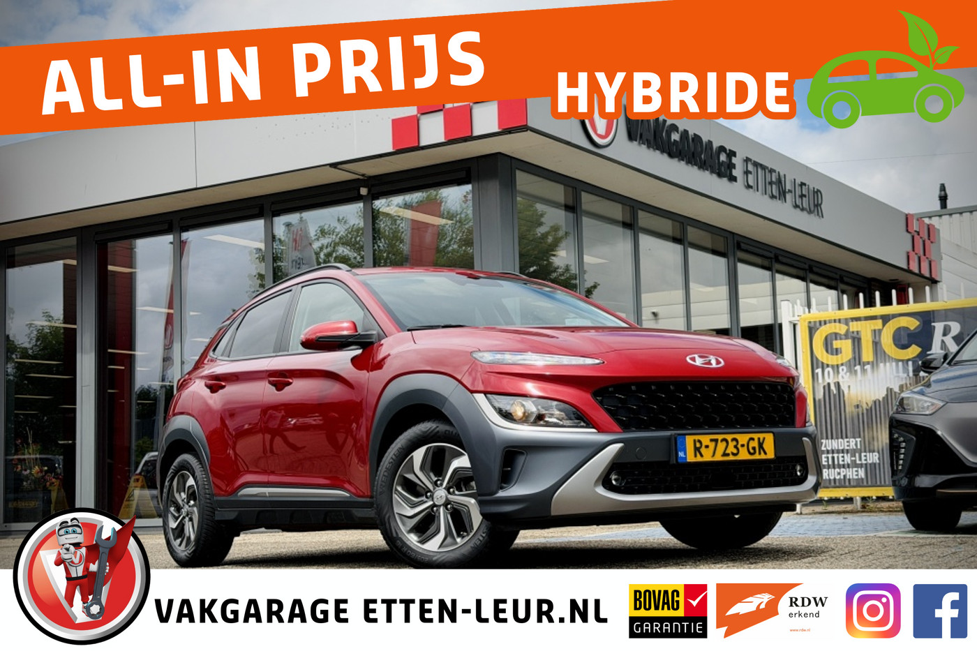 Hyundai Kona 1.6 GDI HEV Fashion | HEAD UP DISPLAY | DODE HOEK DETECTIE 2022 - voorkant