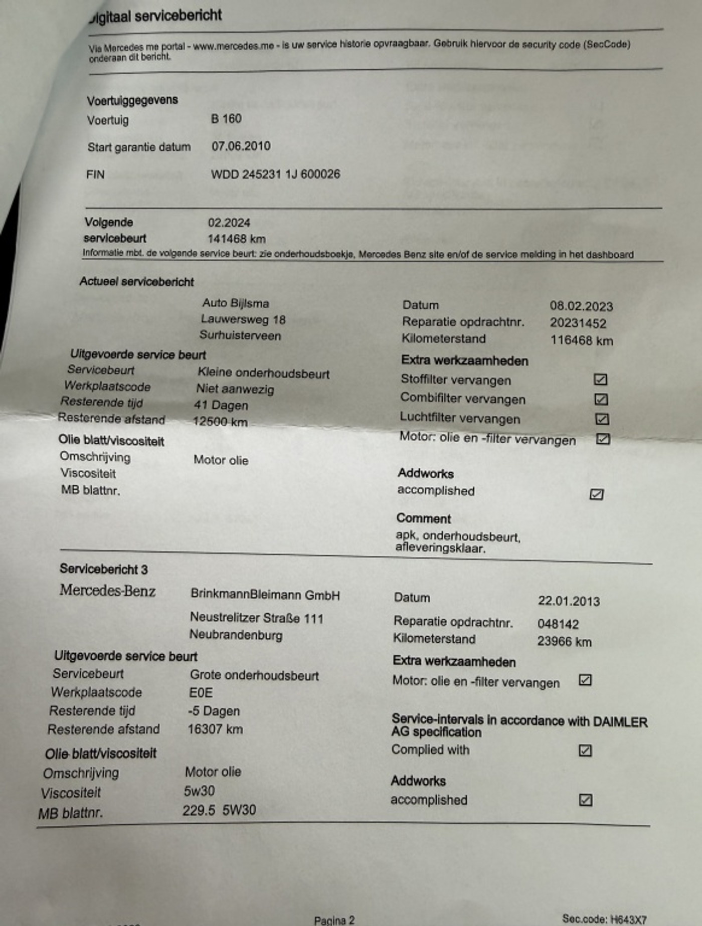 Foto van Mercedes-Benz B 160