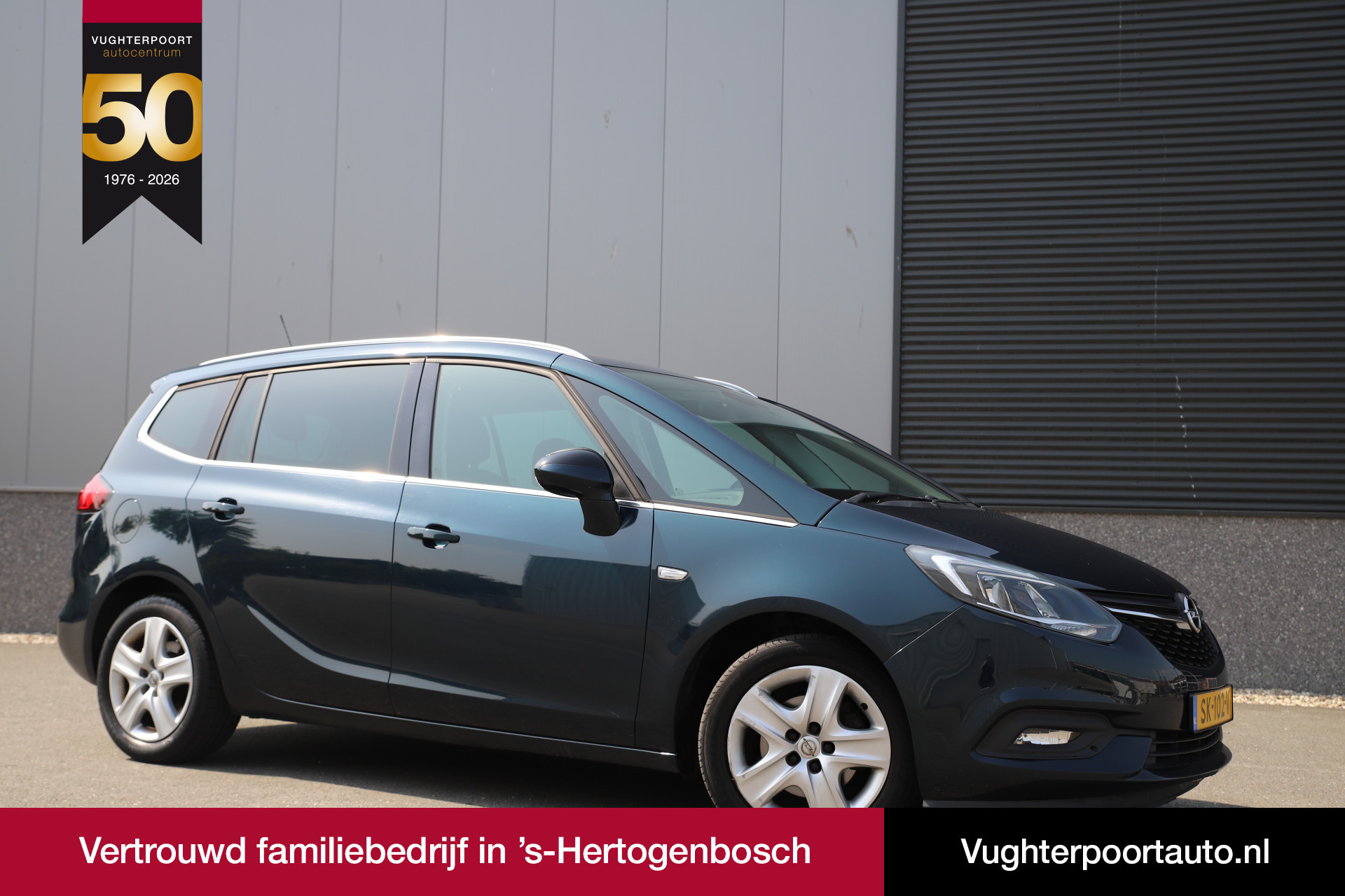 Opel Zafira 1.4 Turbo/120pk/7-persoons/Cruise/Carplay/Emerald Green/PDC/Led 2018 - voorkant