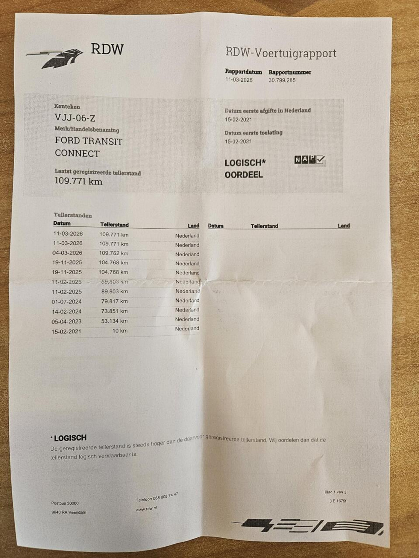 Foto van Ford Transit Connect