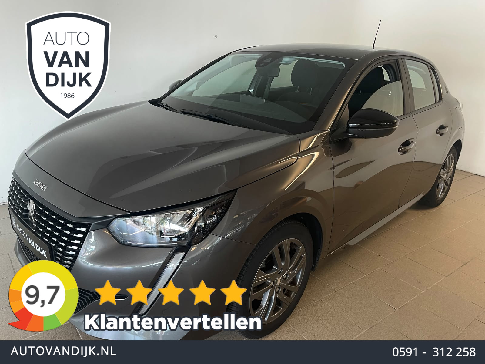 Peugeot 208 1.2 PureTech Active Pack AIRCO NAVI CRUISE BLUETOOTH MULTI STUUR ELEK RAMEN CENT VERG VELGEN ZEER NETTE AUTO 2022 - voorkant