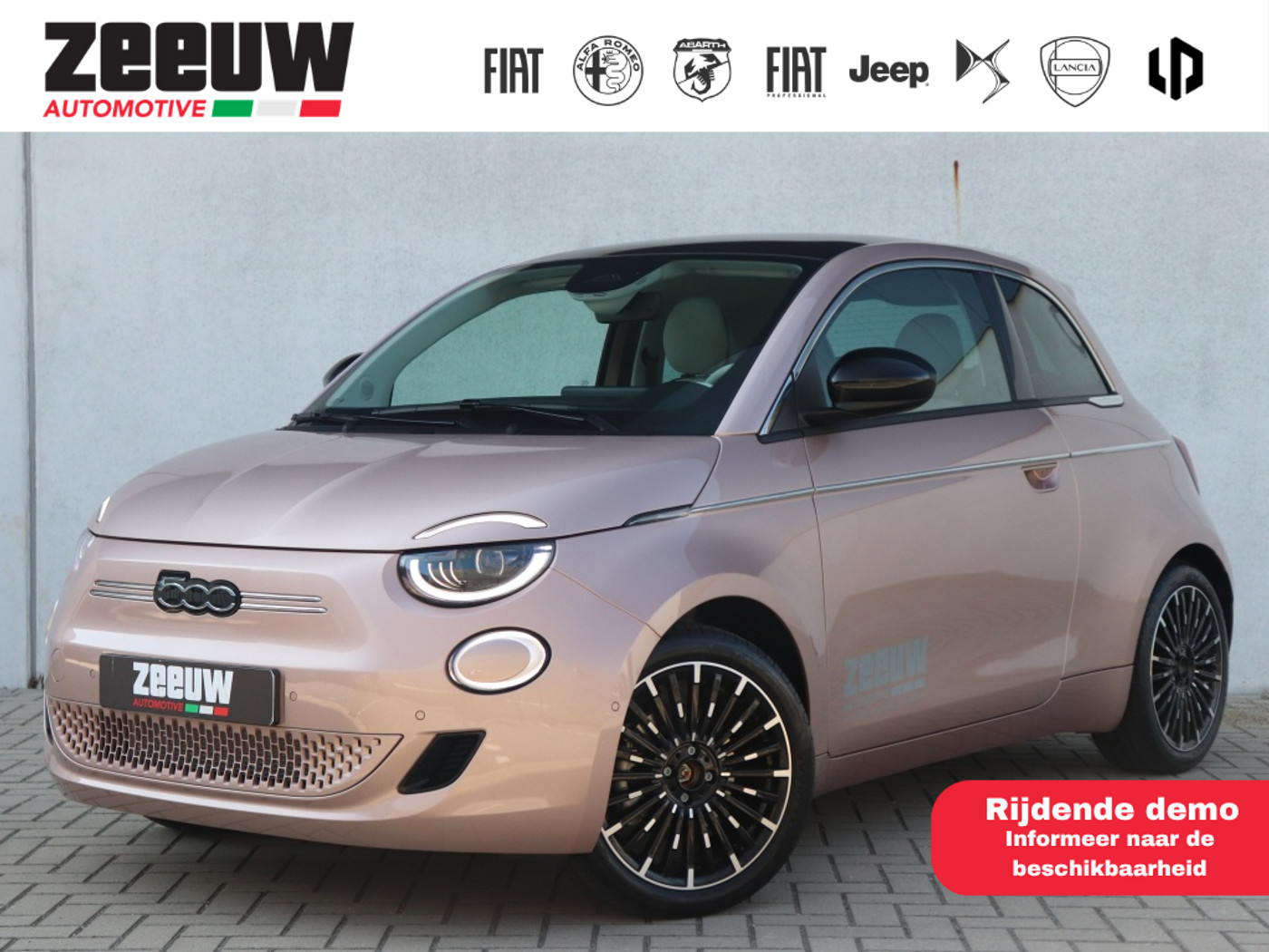 Fiat 500 La Prima 42 kWh | Pano | JBL | Winter | 17" 2026 - voorkant