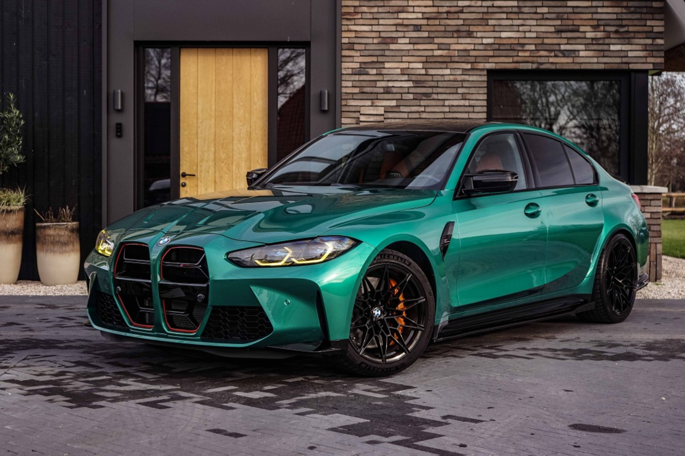 BMW 3-serie M3 Competition 510PK Isle-of-man green 2021 - voorkant