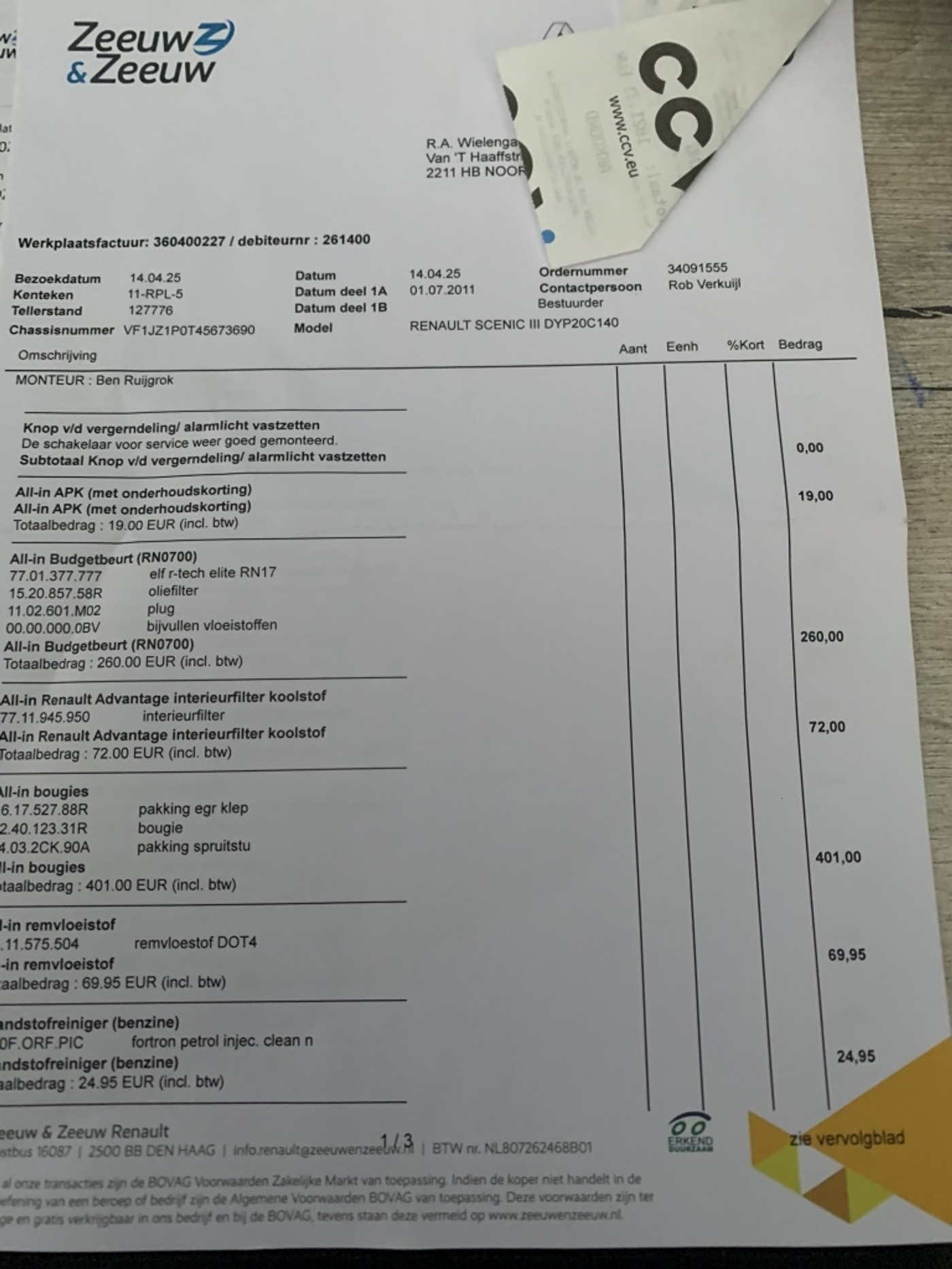 Foto van Renault Megane Scenic
