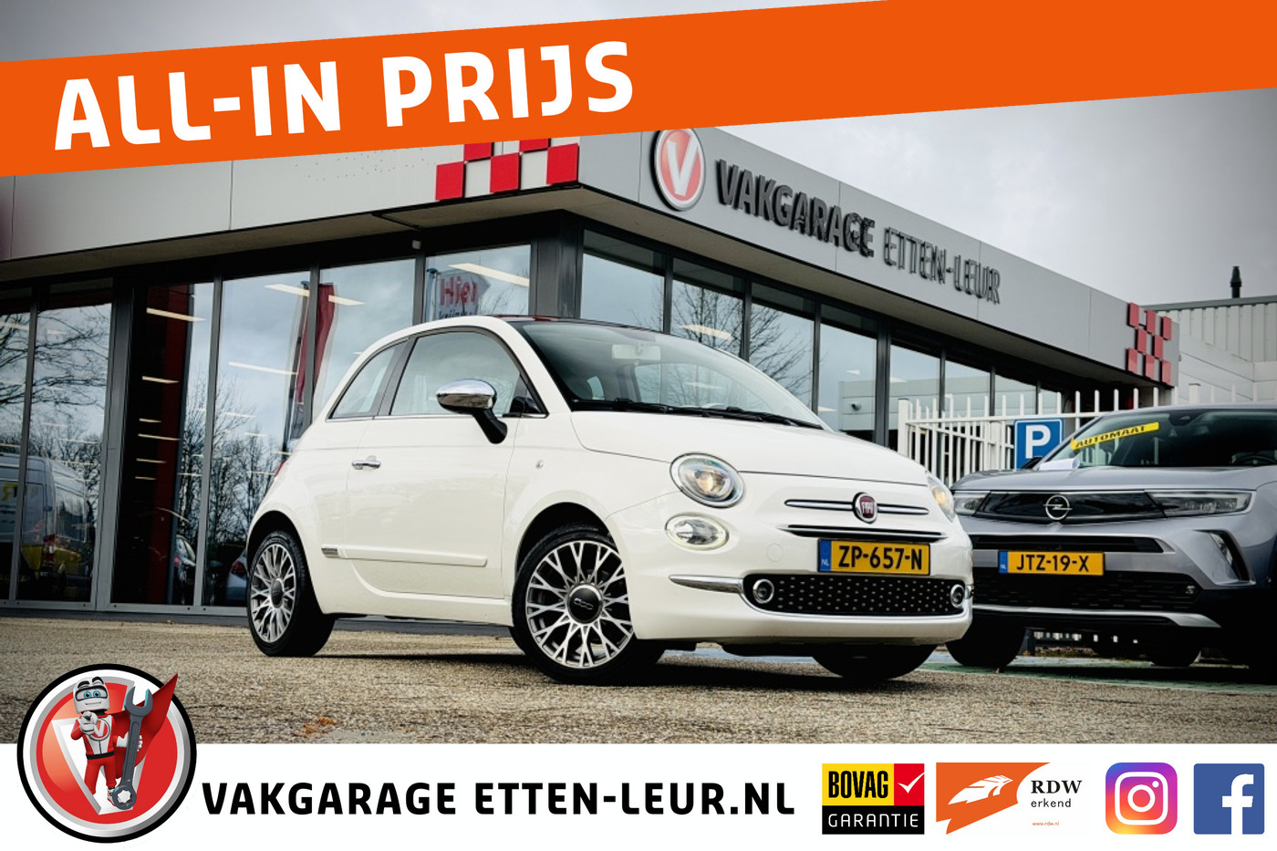 Fiat Fiat 500 1.2 Lounge | PANO | PDC | CRUISE | CLIMA 2018 - voorkant