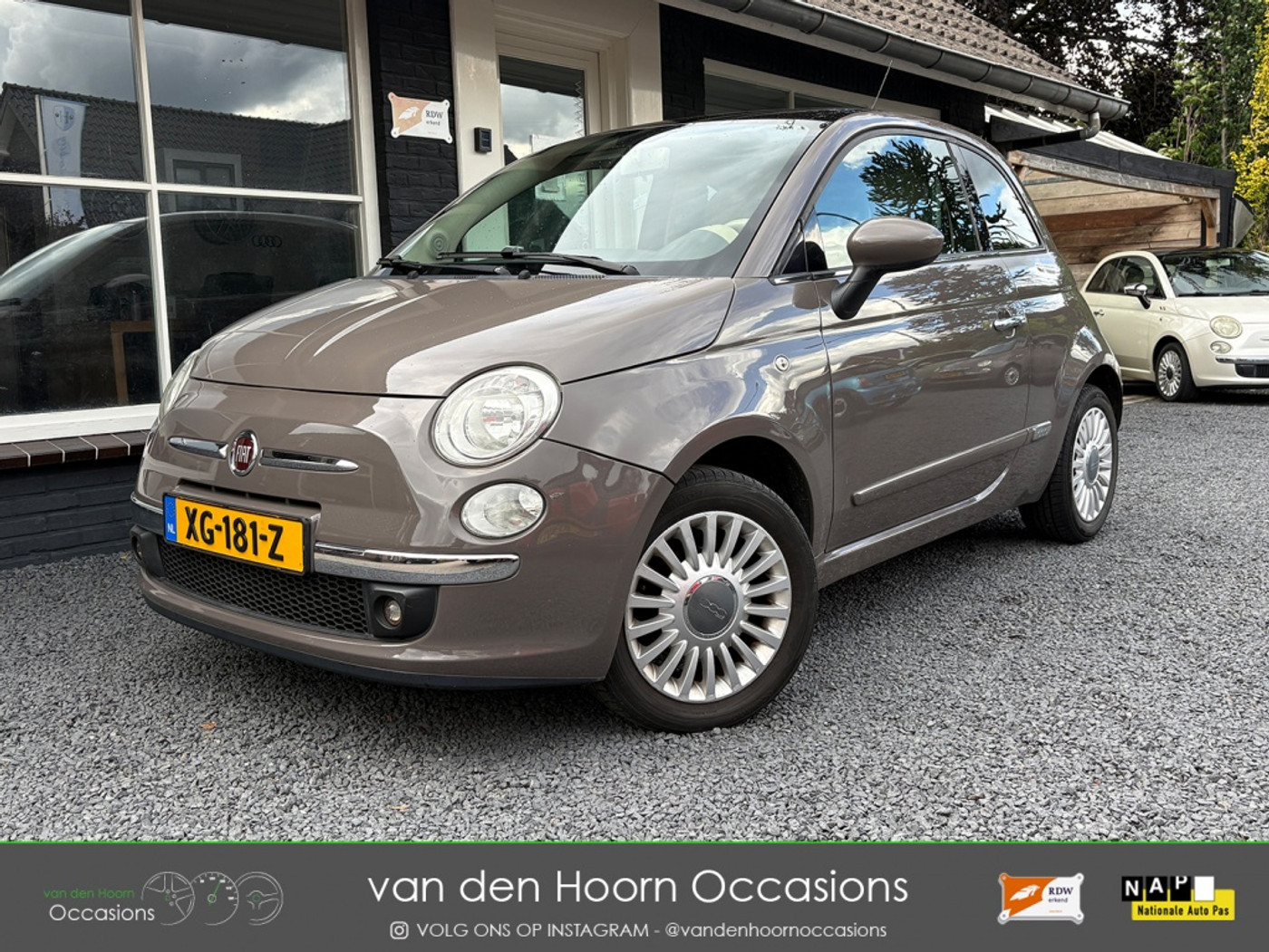 Fiat Fiat 500 1.2 PANODAK | CLIMATE | MOKKA-BRUIN | APK'27 2008 - voorkant