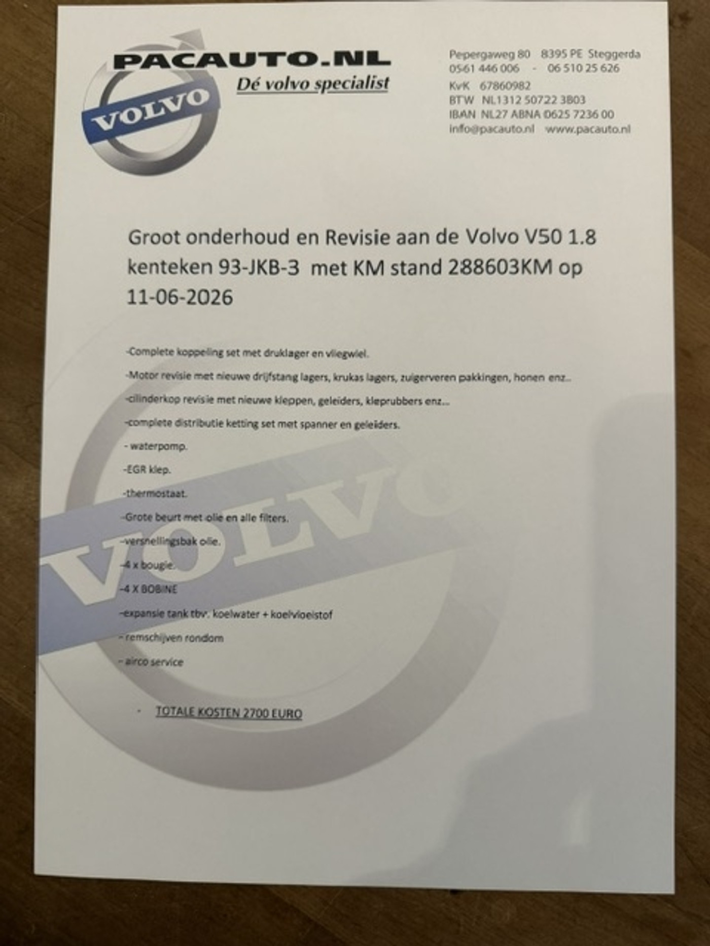 Foto van Volvo V50