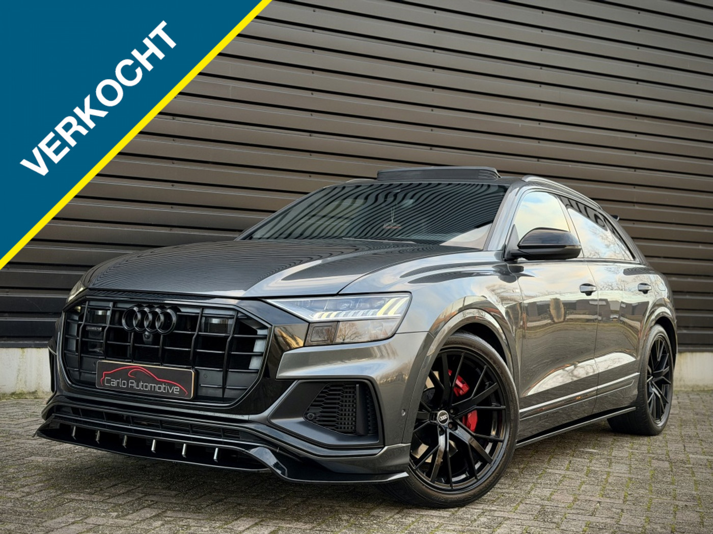 Audi Q8 55 TFSI E 55 TFSI e Quattro S-LINE PANO|HUD|360|RS STOEL|NIGHTVIS 2021 - voorkant