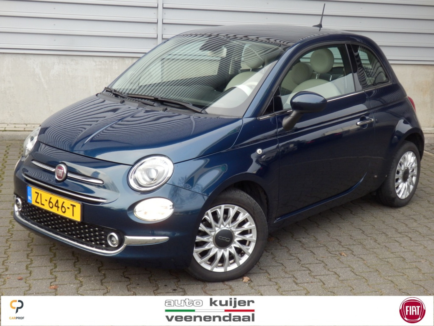 Fiat Fiat 500 85pk | Lounge | Navigatie | Cruise ctrl | Panoramadak | 2019 - voorkant