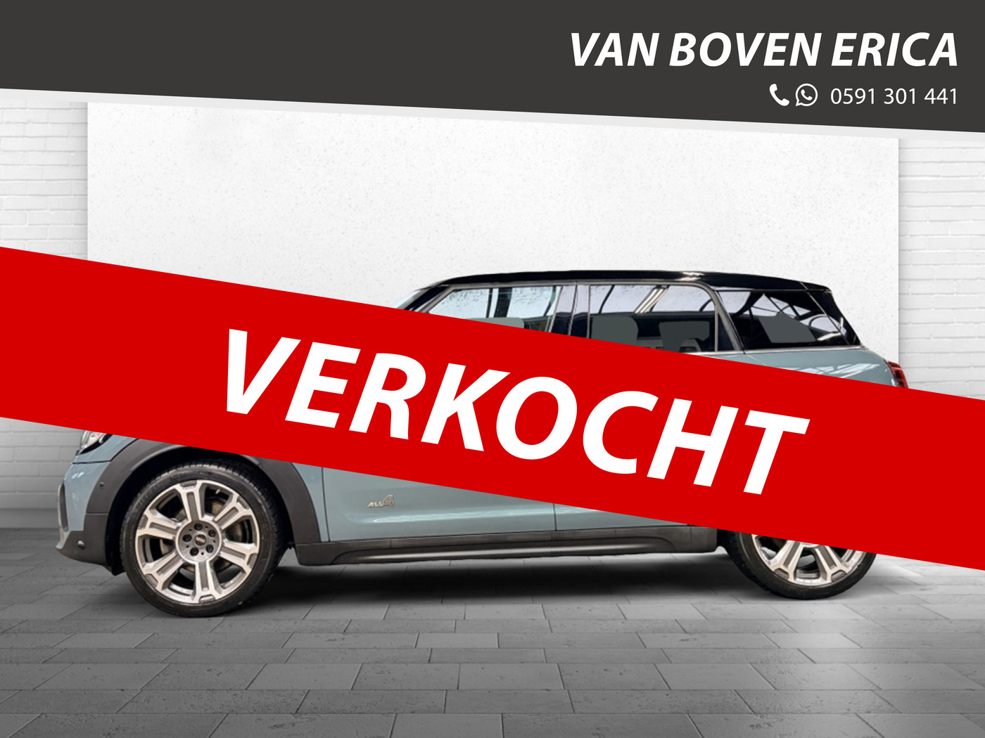 Mini Countryman Cooper Se All4 Cooper SE ALL4 Hybride Sage Green Panodak Leder Adapt Cruise Nav 2021 - voorkant