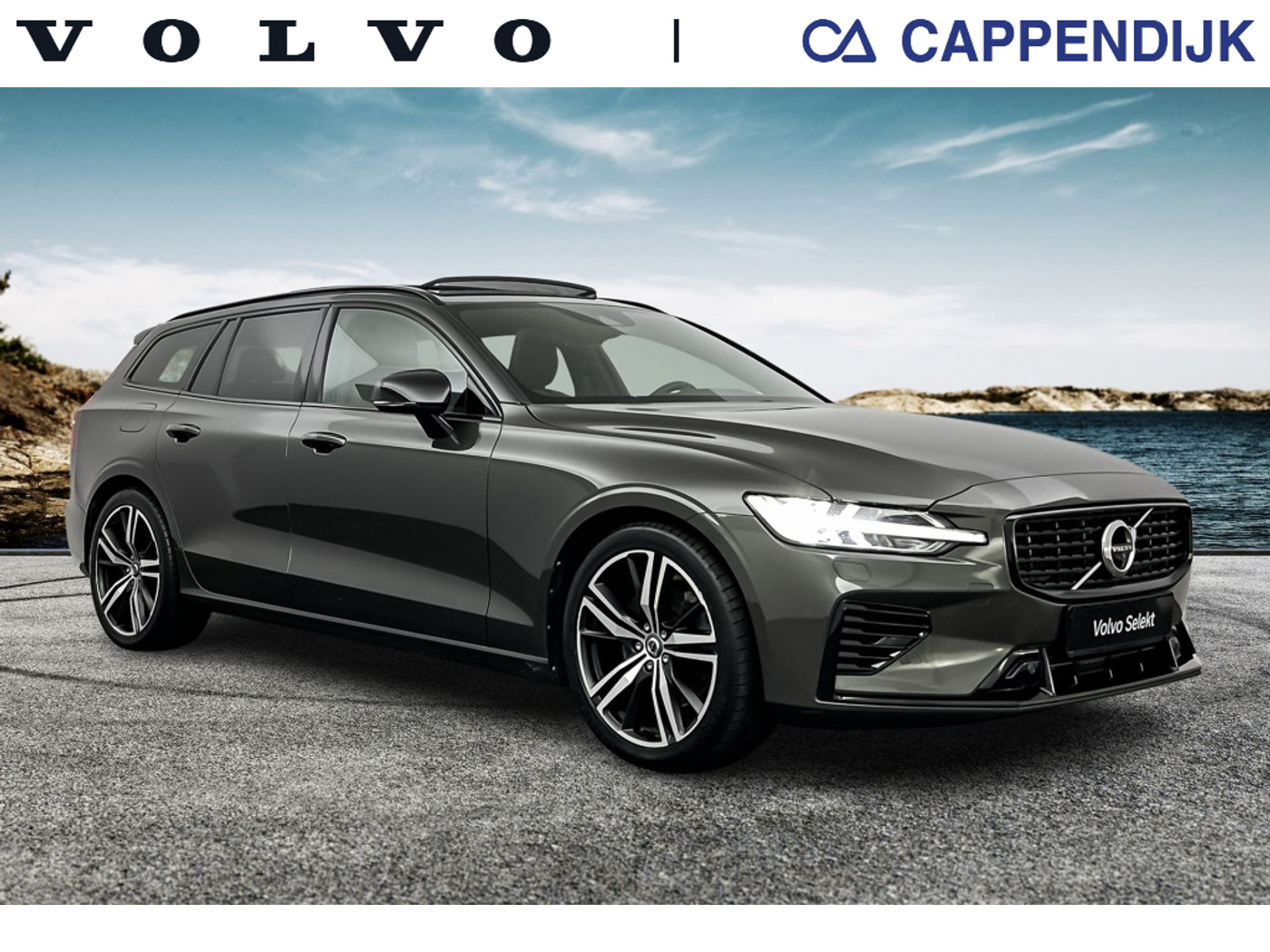 Volvo V60 T6 340PK Recharge R-Design| Pano| B&W Sound| Adap.Cruise| 360cam 2021 - voorkant