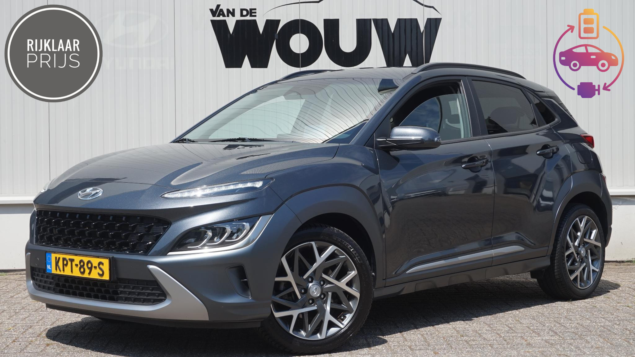 Hyundai Kona 1.6 GDI HEV Fashion | HUD | Navigatie | 18 inch 2022 - voorkant