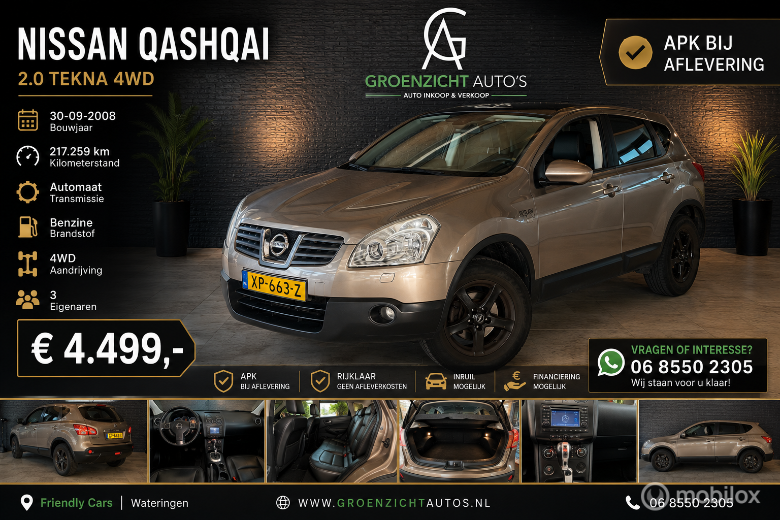 Nissan Qashqai 2.0 Tekna 4WD 2008 - voorkant
