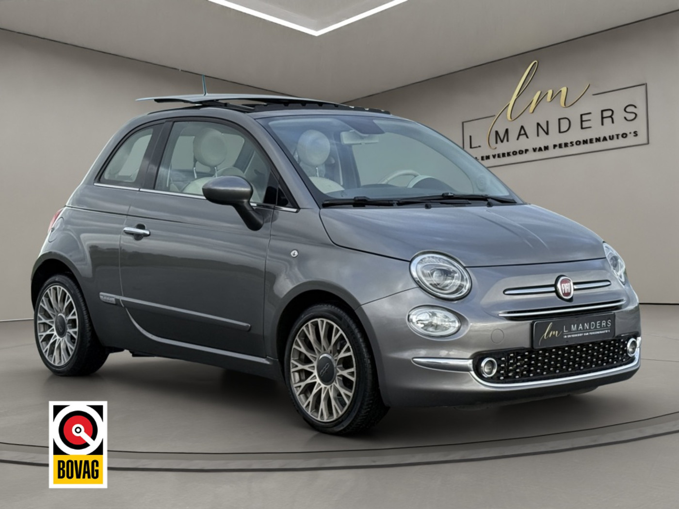 Fiat Fiat 500 0.9 TwinAir Turbo Lounge 2019 GRIJS | Schuifdak | Airco | Naviga 2019 - voorkant