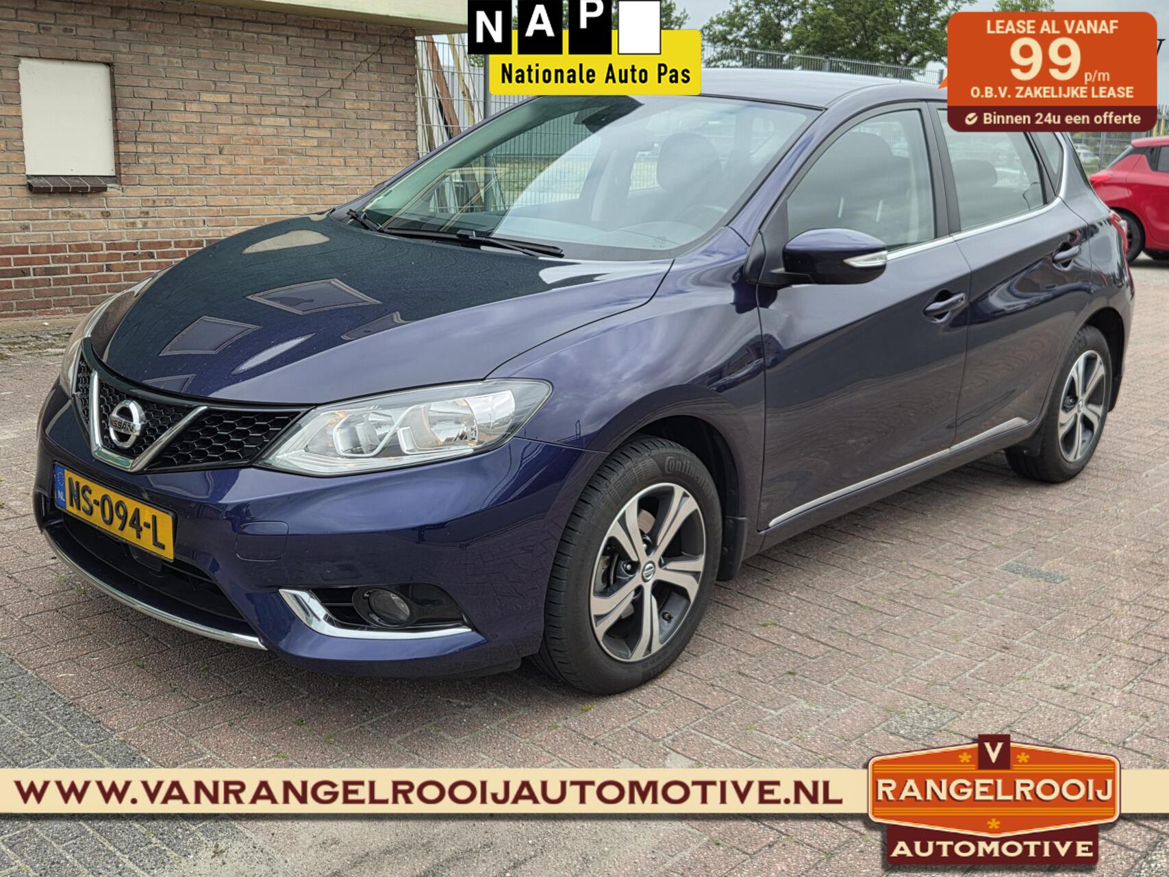 Nissan Nissan Pulsar 1.2 DIG-T automaat, clima, cruise, keyless, 16" lmv, 1e eig. 2017 - voorkant