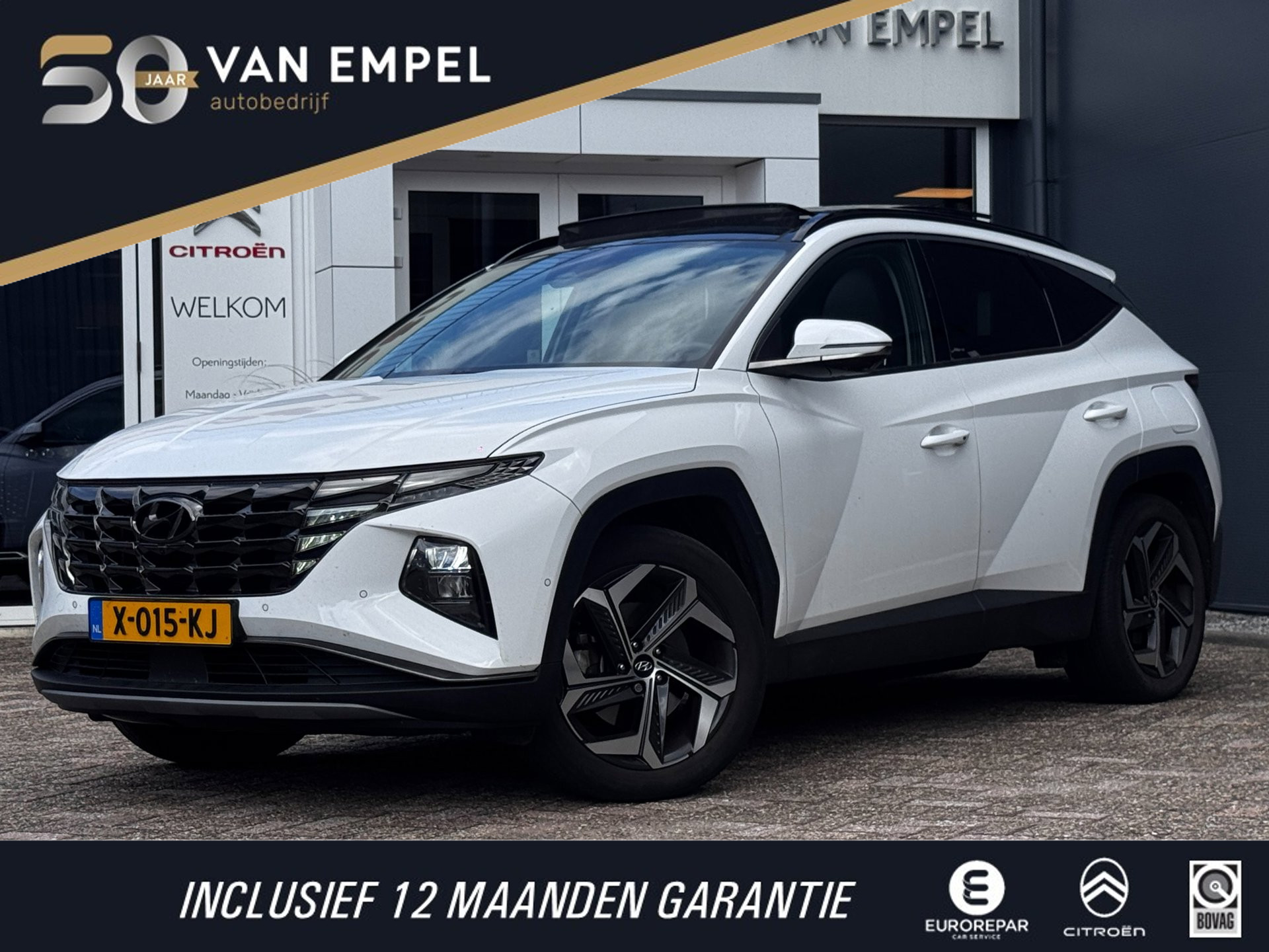 Hyundai Tucson 1.6 T-GDI PHEV Premium Sky 4WD | 97% SOH | Trekhaak | Pano | Leder + Memory | 360 Camera | Winter Pack 2021 - voorkant