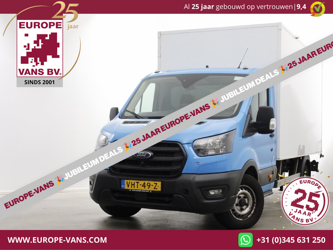 Ford Transit 350 2.0 TDCI 130pk E6 Bakwagen met achterdeuren 2 Persoons 12-2020 2020 - voorkant