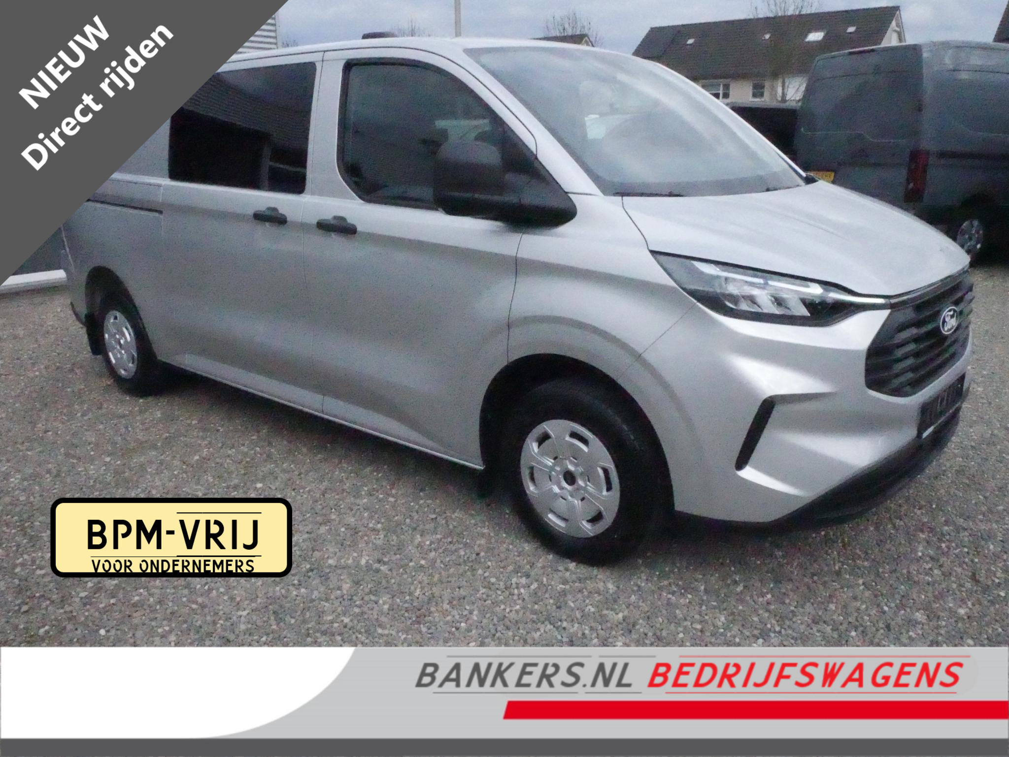 Ford Transit Custom 2.0TDCI 150PK L2H1 Dubbel Cabine NIEUW BPM-vrij 2024 - voorkant