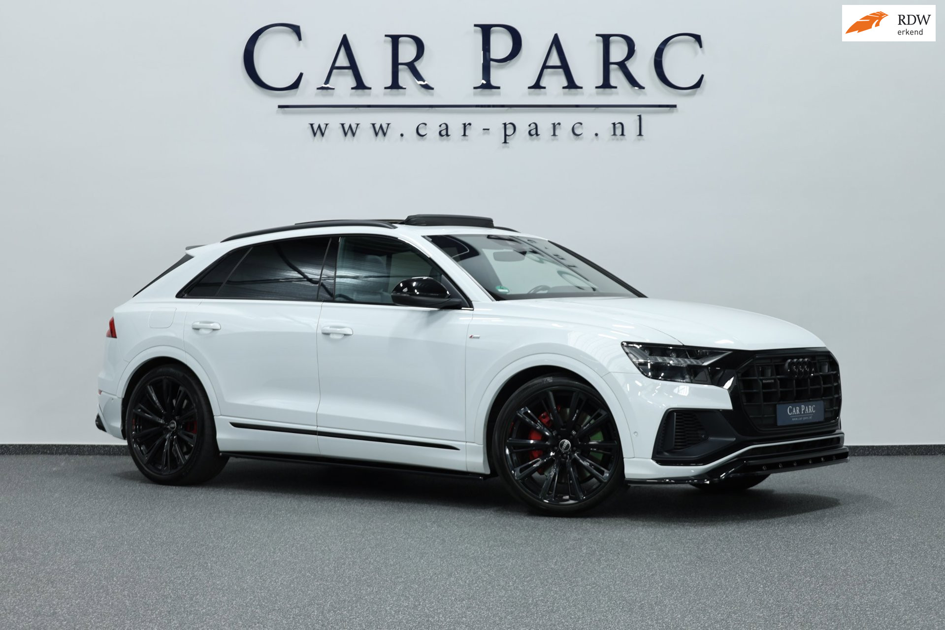 Audi Q8 55 TFSI E 55 TFSI e quattro 3x S-line BTW/MAXTON/LED/VIRTUAL/SFEER/PANO/B&O/HALF LEDER+S.VERWARMING/23" LMV/CAM/ACC/12 MDN GARANTIE! 2021 - voorkant