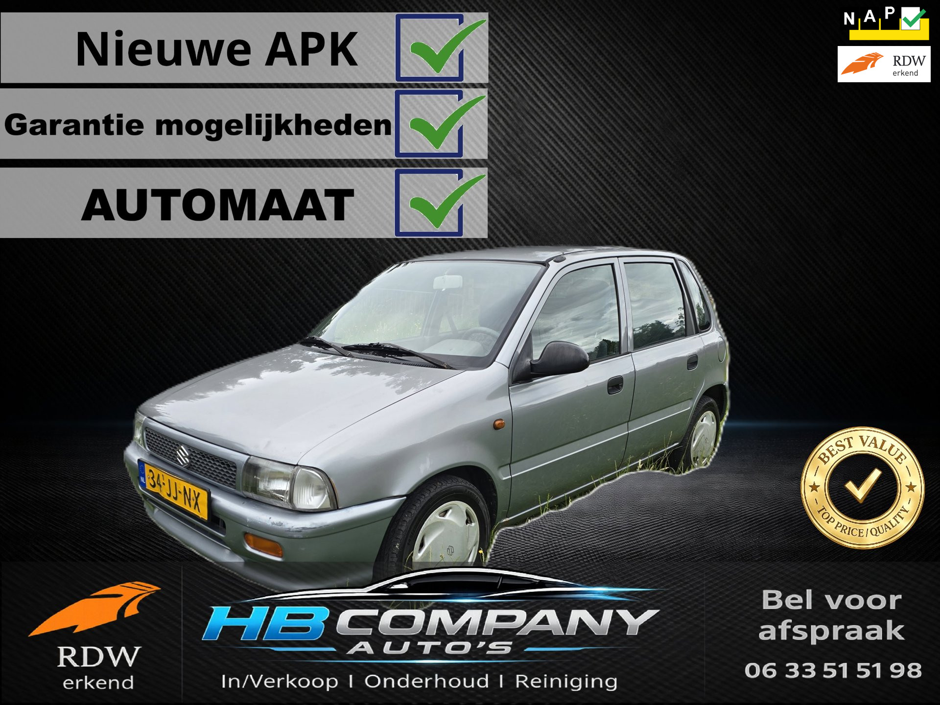 Suzuki Alto 1.0-16V Twist AUTOMAAT | Nieuwe APK 2002 - voorkant
