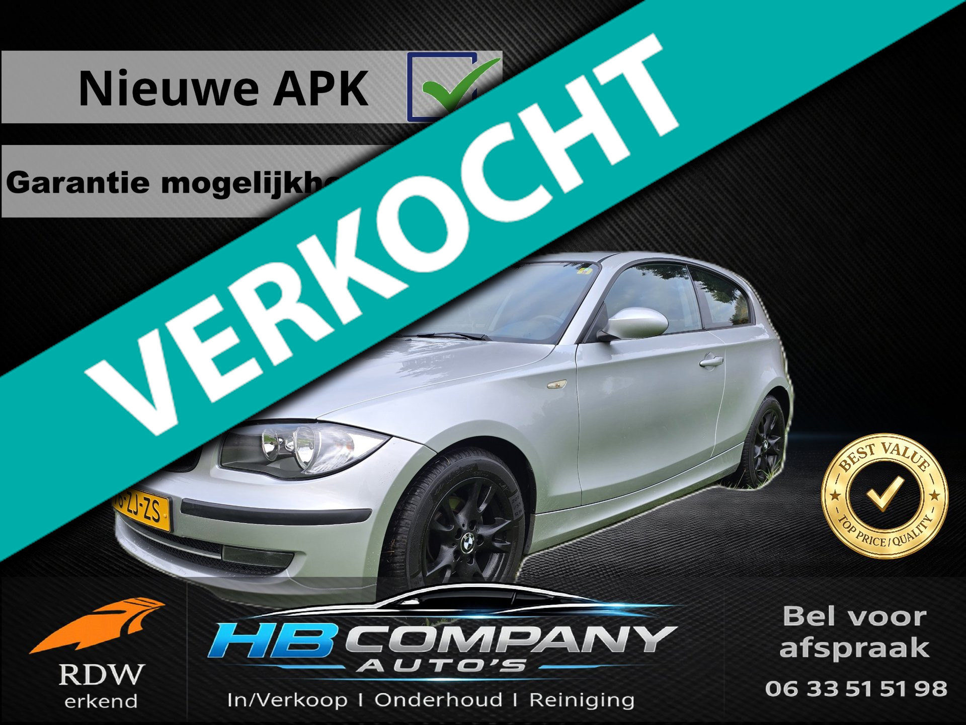 BMW 1er Reihe 116i Business Line | Nieuwe Ketting | Nieuwstaat | Nieuwe APK | NAP 2008 - voorkant
