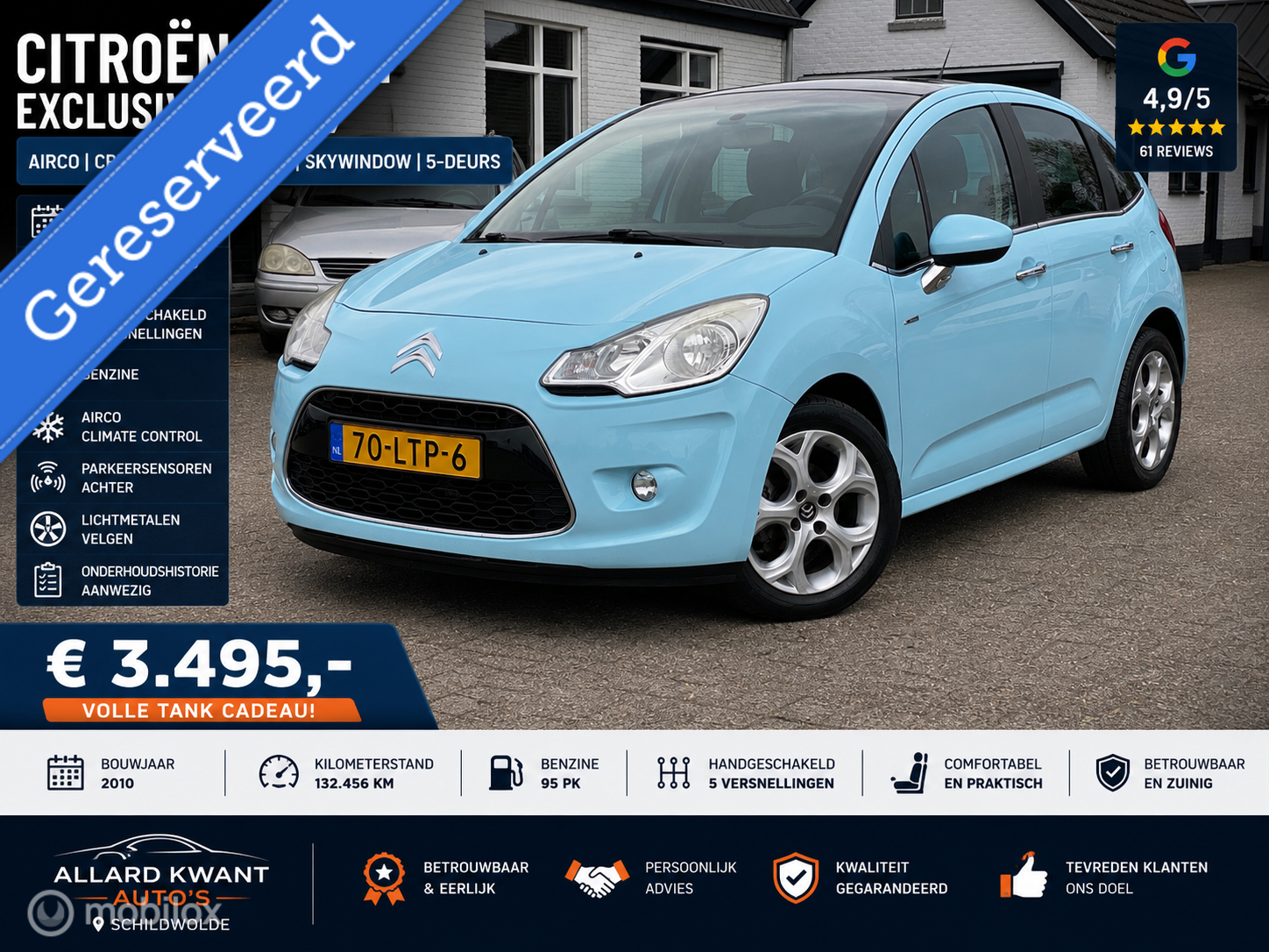 Citroen C3 1.4 VTi Exclusive 2010 - voorkant