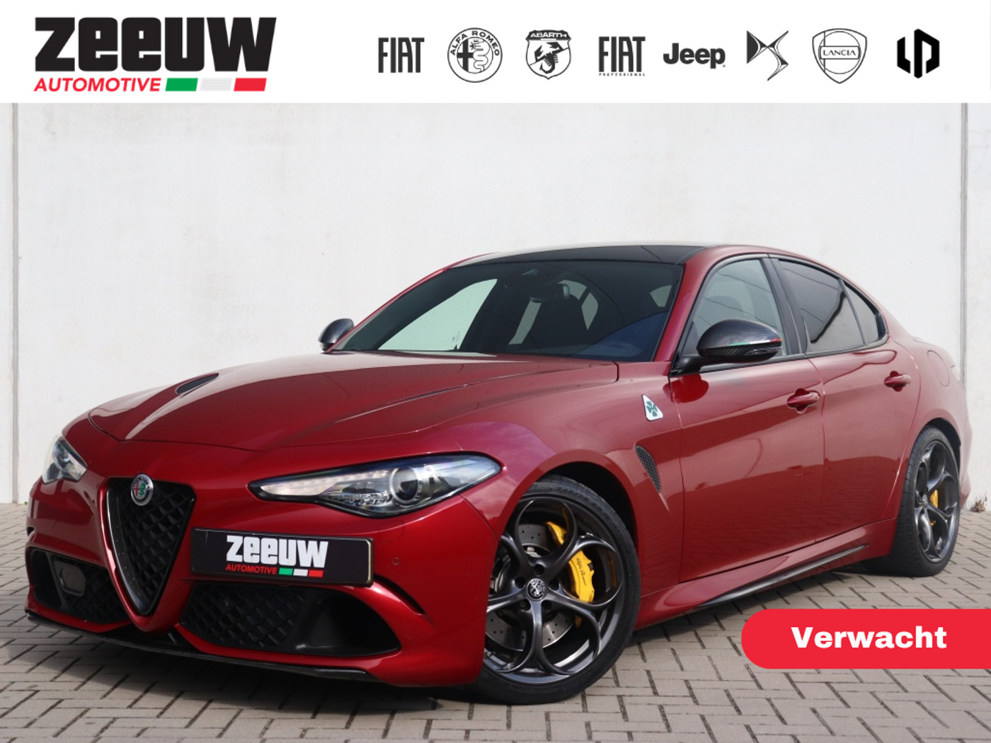Alfa Romeo Giulia Quadrifoglio 2.9 V6 Quadrifoglio | Sparco | Carbon | Akrapovic | Rosso 8C 2021 - voorkant