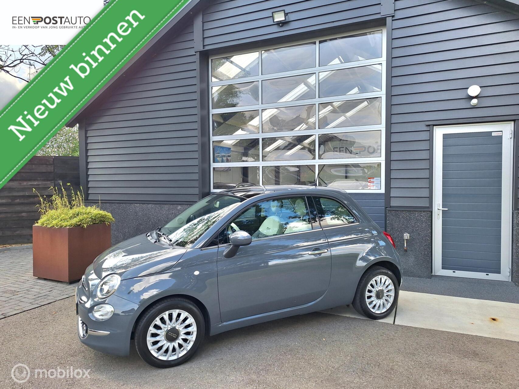 Fiat Fiat 500 0.9 TwinAir Turbo Lounge Panoramadak, Full-Map Navigatie, Cruise-Control, Airco, LM-Velgen. 2019 - voorkant