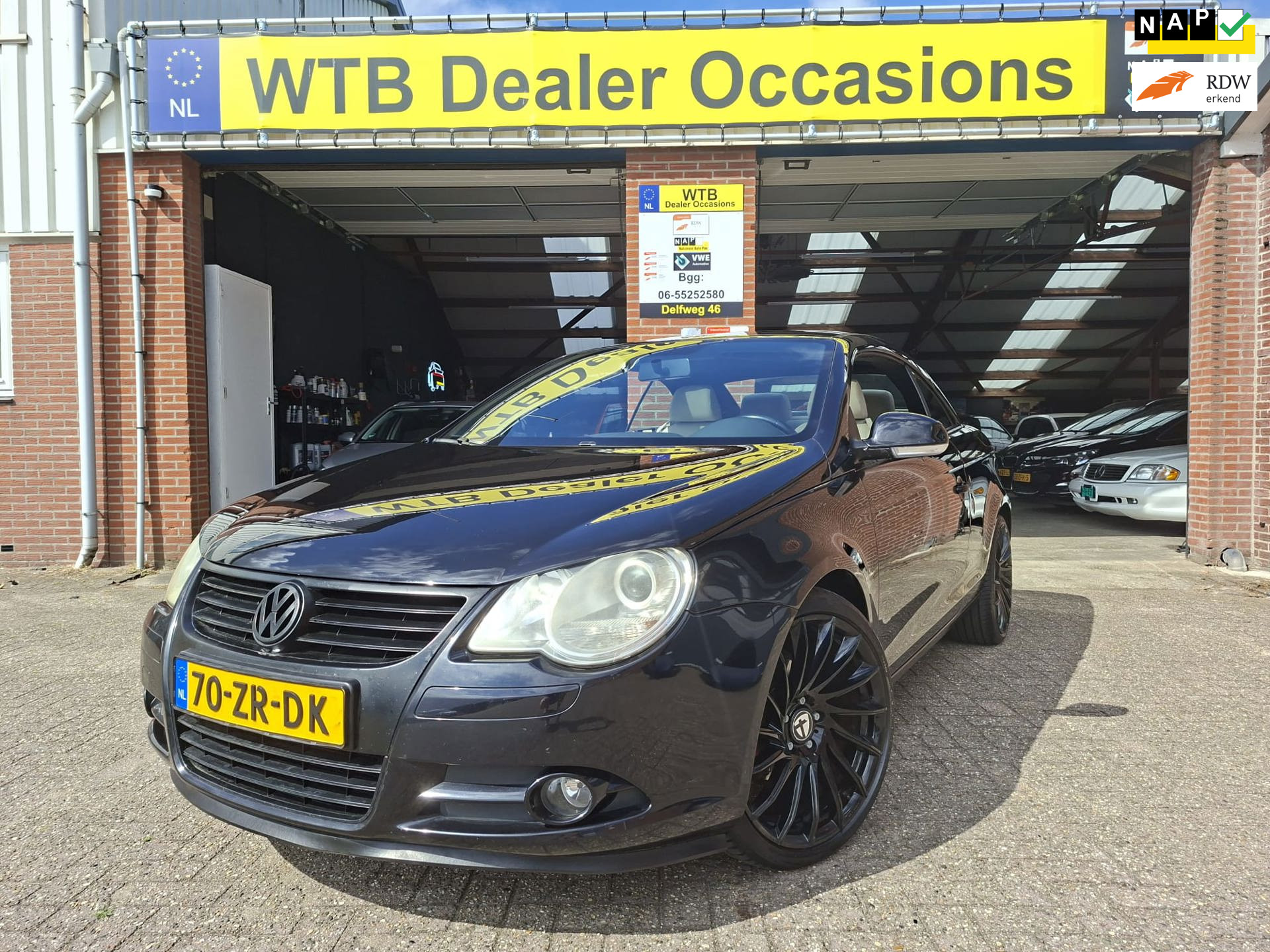 Volkswagen Eos 1.4 TSI Cabrio Hardtop, 2e Eig, Nav, Android Systeem, 2008 - voorkant