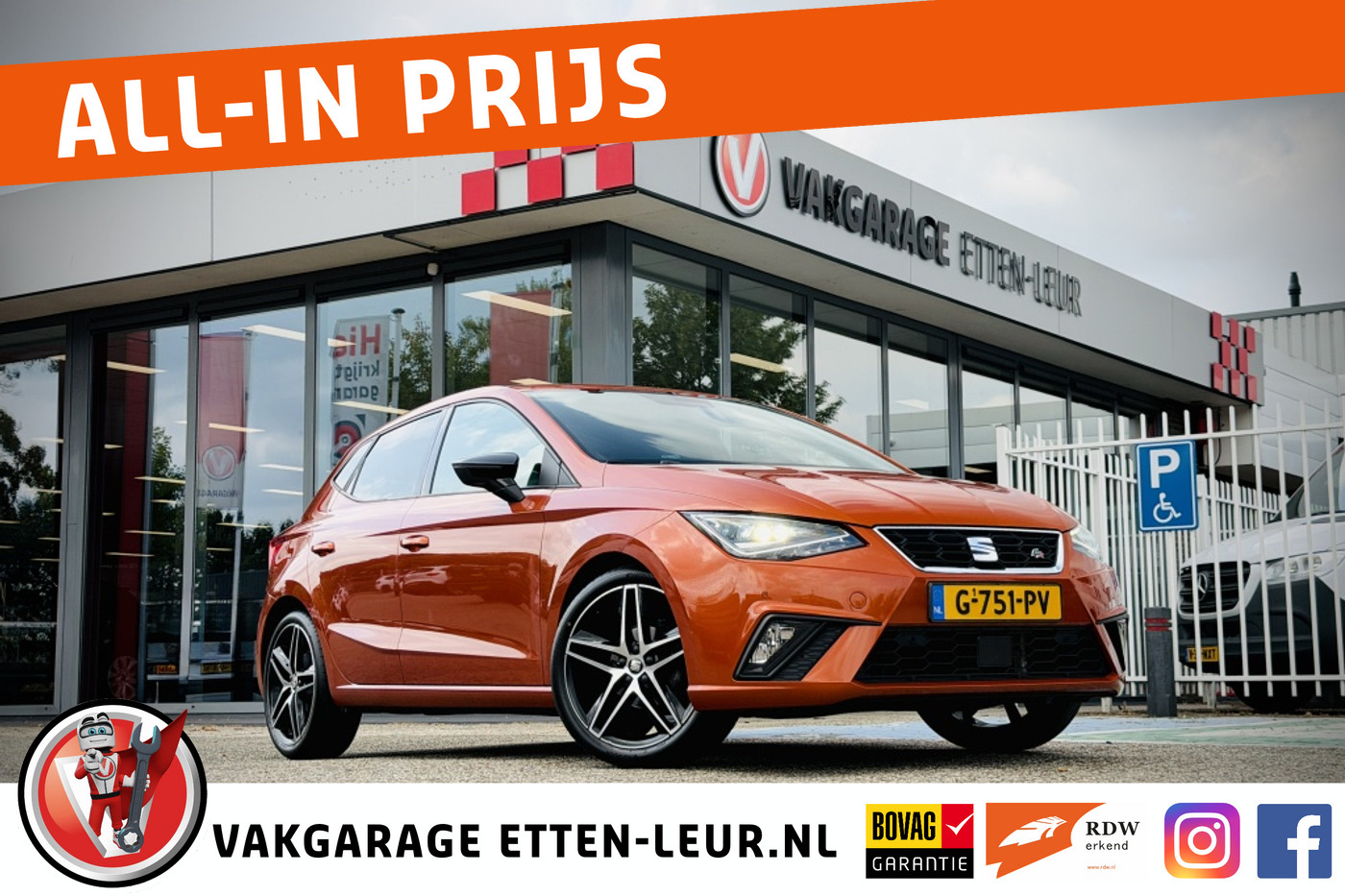 Seat Ibiza 1.0 TSI FR Business Intense | CAMERA | CARPLAY + ANDROID | LED 2019 - voorkant