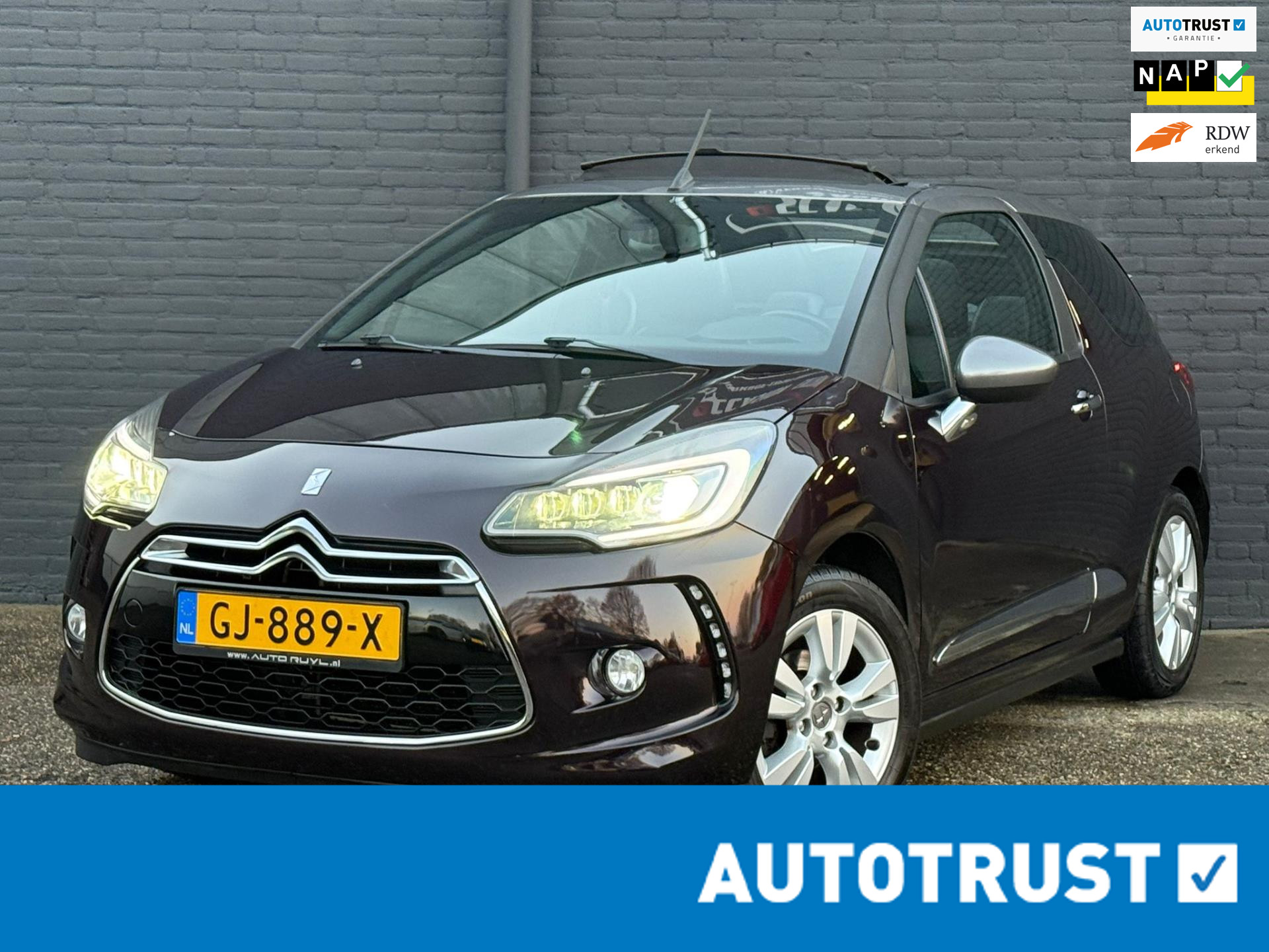 DS DS 3 Cabrio 1.2 PureTech So Chic NAVI | CAMERA | PDC | CRUISE | AIRCO | NWE APK 2015 - voorkant