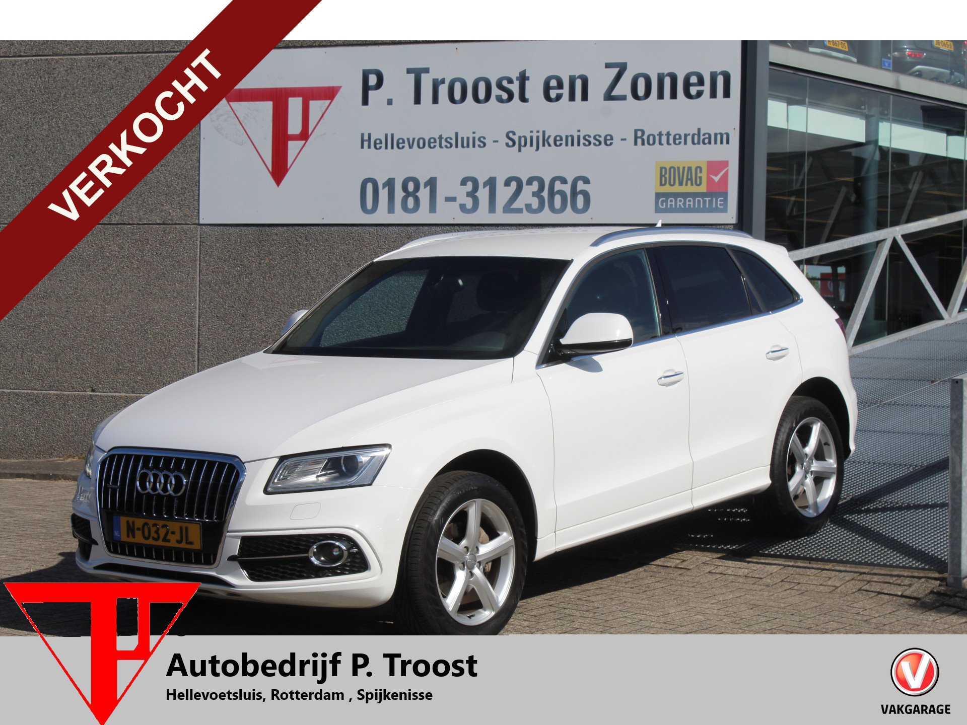 Audi Q5 2.0 TFSI S-Line Quattro Adrenalin Sport Adaptive cruise control/Parkeersensoren rondom/Dodehoek detectie/Stoelverwarming/Climate control/Bluetooth/Keyless/19'' Lichtmetalen velgen. 2016 - voorkant