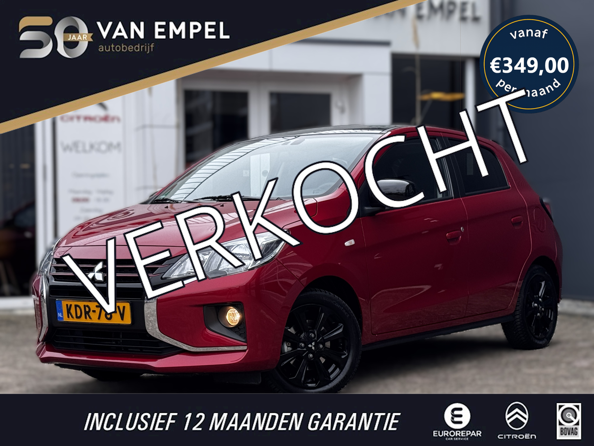 Mitsubishi Space Star 1.2 Dynamic | Automaat | Camera | All-Season banden | Navi by App | DAB | Airco | Cruise Control | 2024 - voorkant