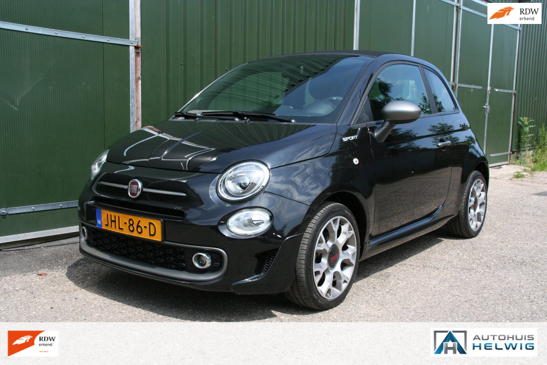 Fiat 500 1.0 Hybrid Sport, AIRCO, NAVIGATIE, HALF LEER. 2021 - voorkant