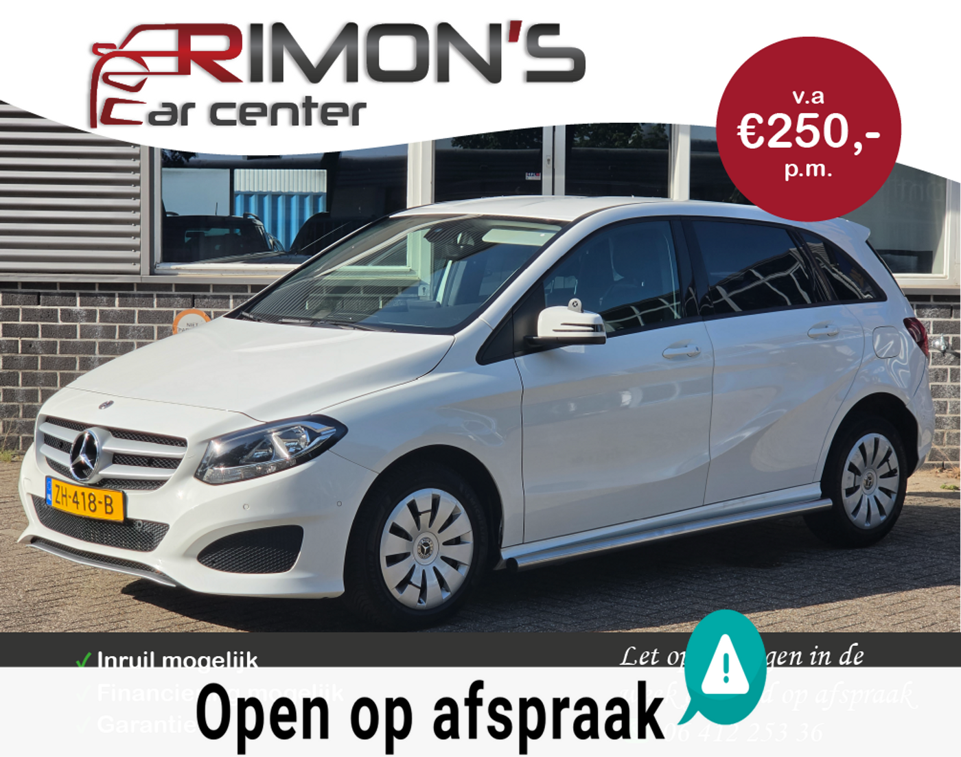 Mercedes-Benz B 220 D 220 d Ambition Automaat 1Ste Eigenaar Dealer Onderhouden 2019 - voorkant