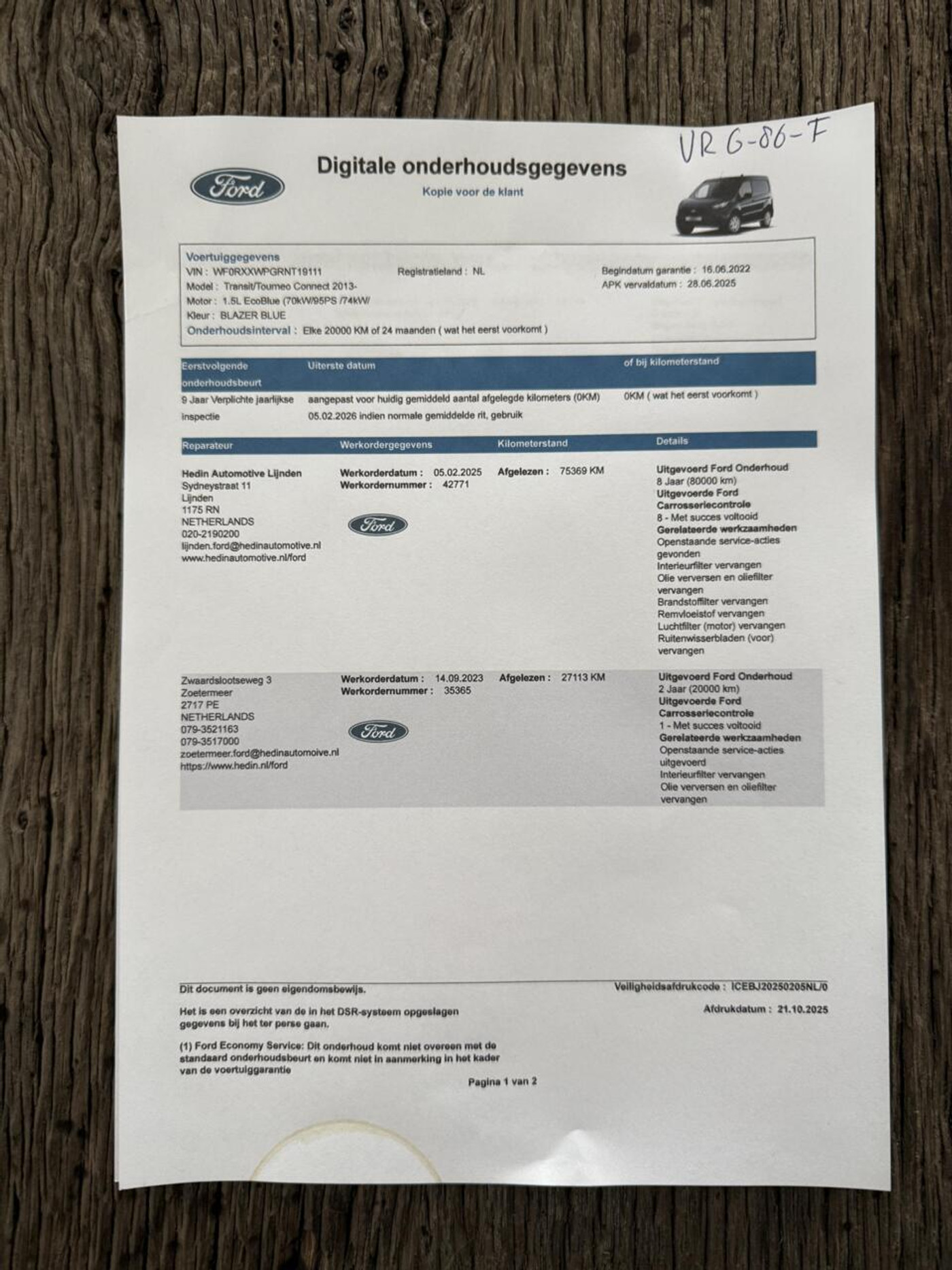 Foto van Ford Transit Connect