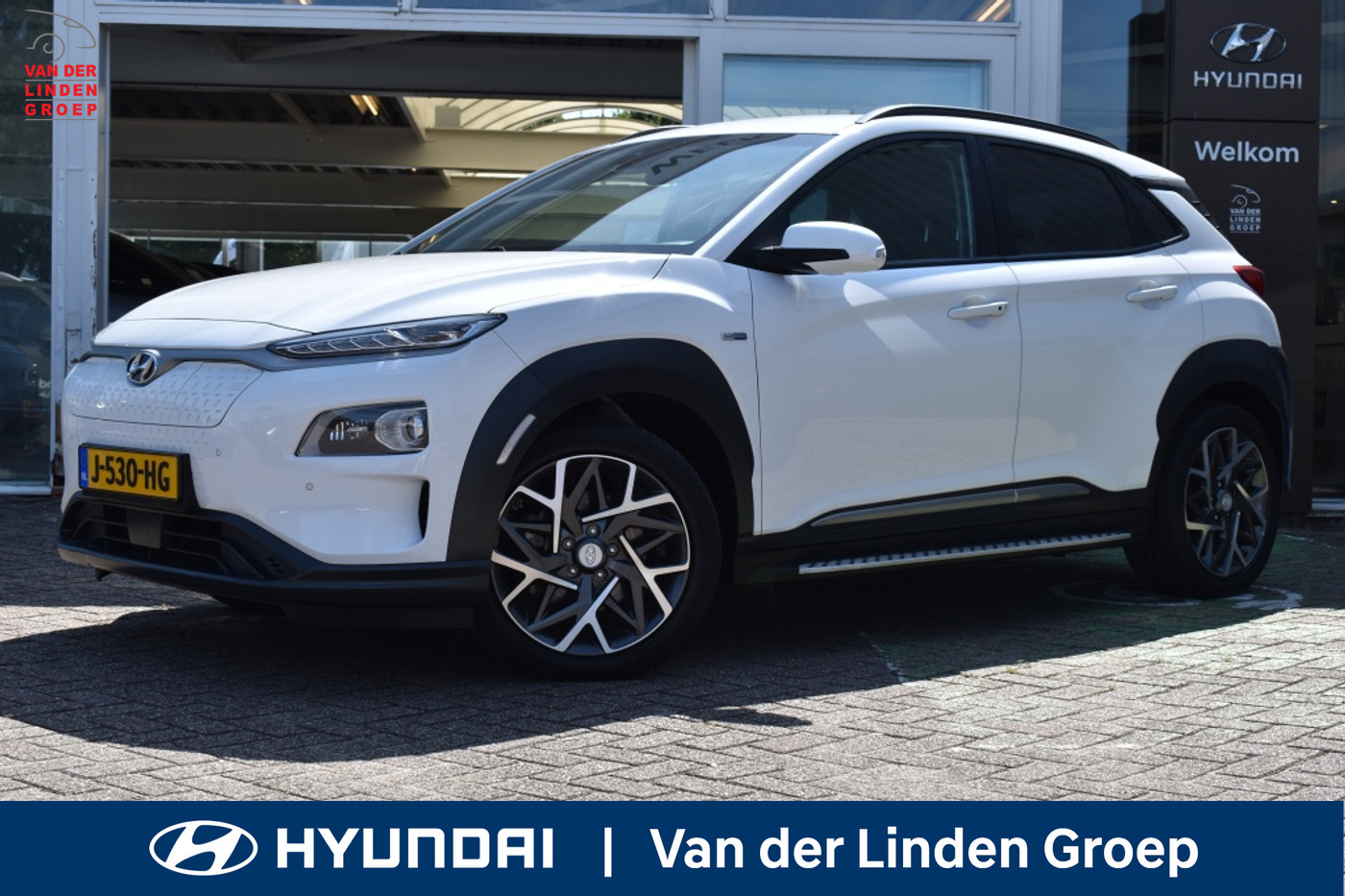 Hyundai Kona EV Premium 64 kWh 18"/Leder/Hud/Pdc/Cam/Navi/Led/Rijklaar! 2020 - voorkant