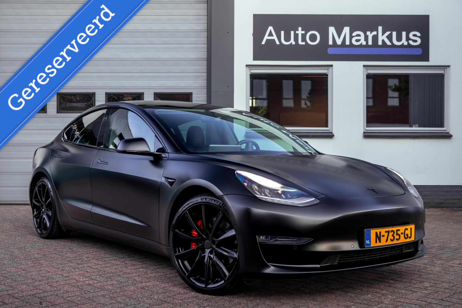 Tesla Model 3 Performance AWD 75 kWh|Matte Gespoten|Uniek|Zeer netjes 2019 - voorkant