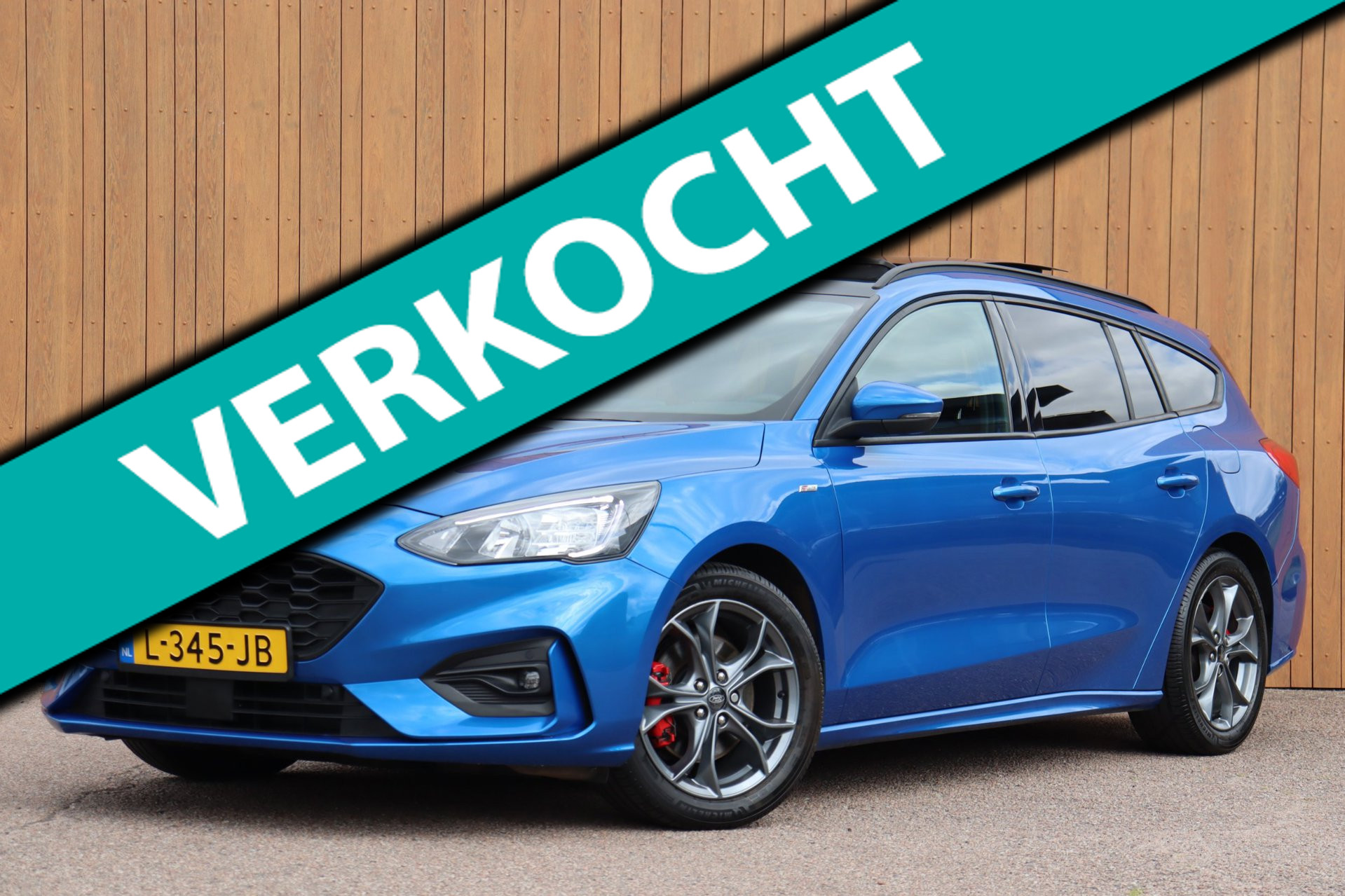 Ford Focus 1.0 EB Hybrid ST Line X Bus. org.NL B&O schuifdak camera el.klepafn.trekhaak stuur+st+raamverw. 2021 - voorkant