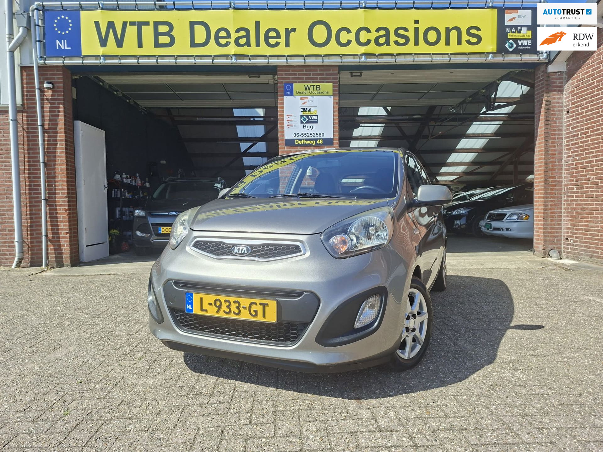 Kia Picanto 1.0 CVVT, 4/deurs, Media scherm, Airco, 1e Eig, Dealer onderhouden, nw. APK, 5-deurs, Bluetooth 2014 - voorkant
