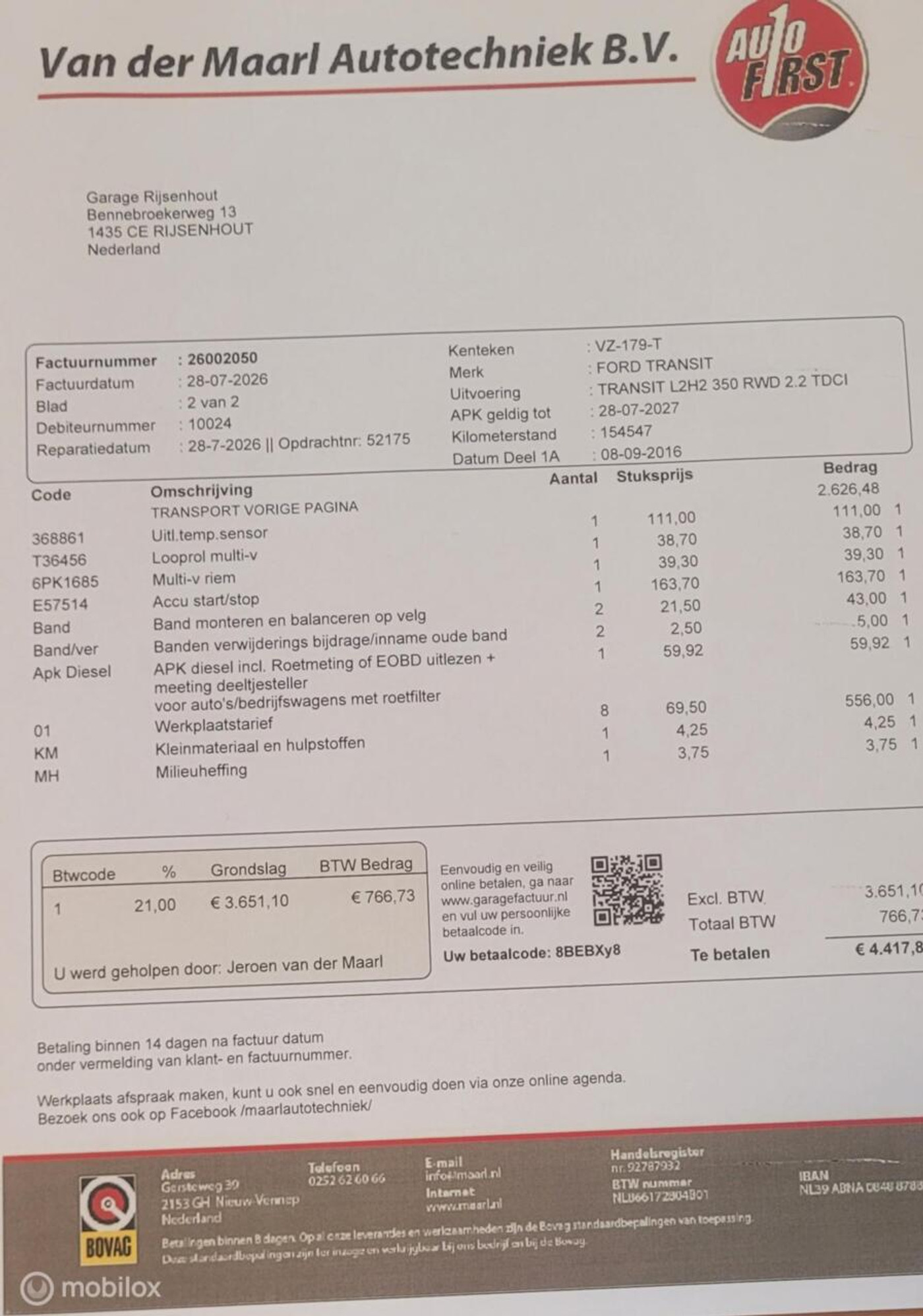 Foto van Ford Transit