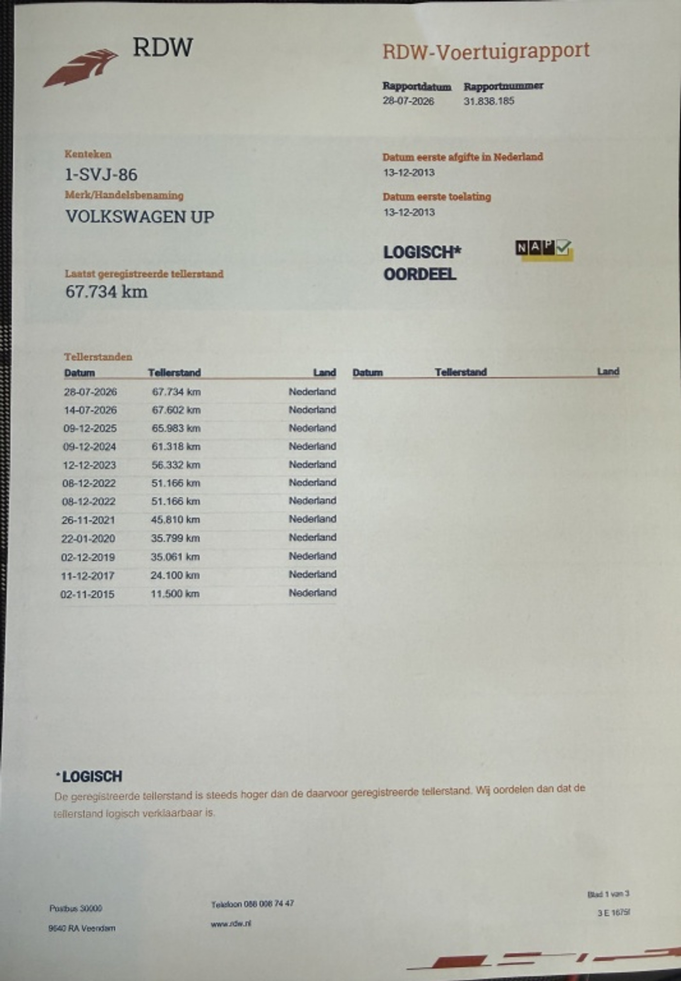 Foto van Volkswagen Up