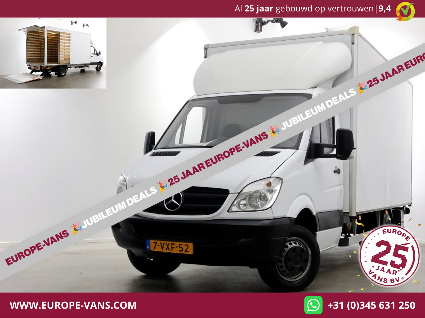 Mercedes-Benz Sprinter 510 CDI Bakwagen met laadklep en zijdeur L439cm + trekhaak 06-2012 2012 - voorkant