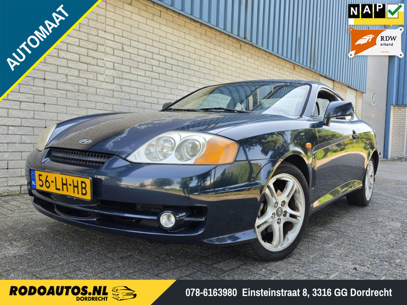 Hyundai Coupe 2.7i V6 FX Automaat 168pk Nw APK ✅ 2003 - voorkant
