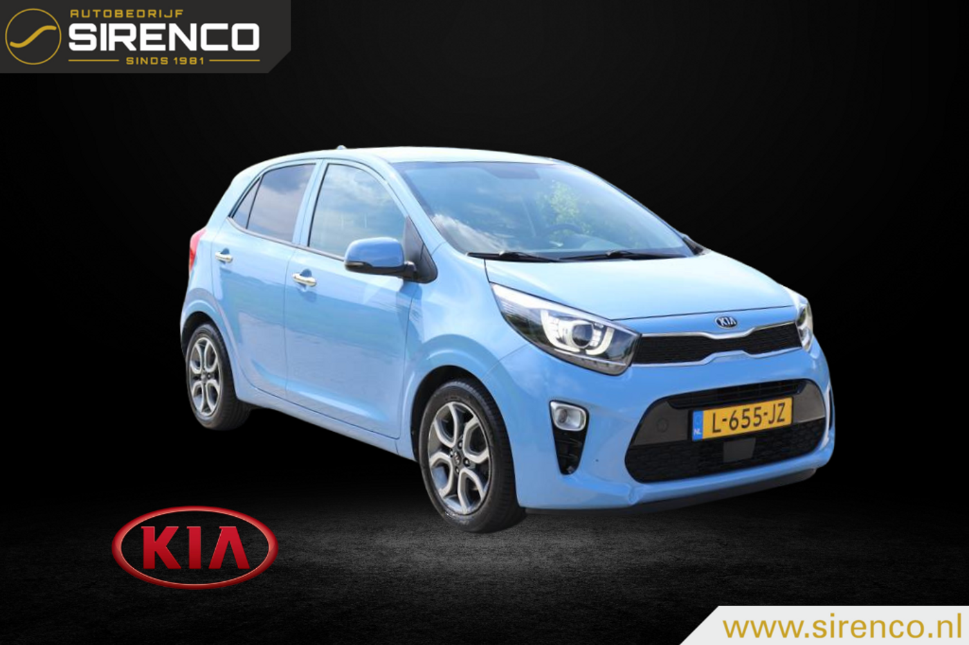 Kia Picanto 1.0 DPi DynamicPlusLine | led | Android auto & Apple carplay | climate & cruise control | camera | babyblauw | 2021 - voorkant