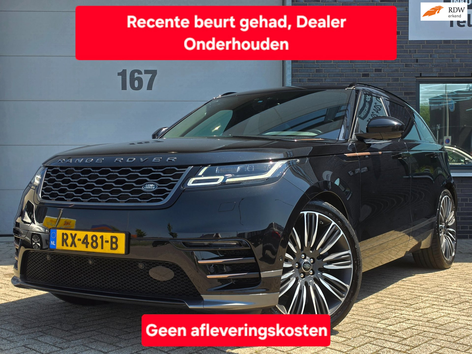 Land Rover Range Rover Velar 3.0 V6 SC AWD R-Dynamic P380|Luchtvering|Opendak|Pano 2017 - voorkant