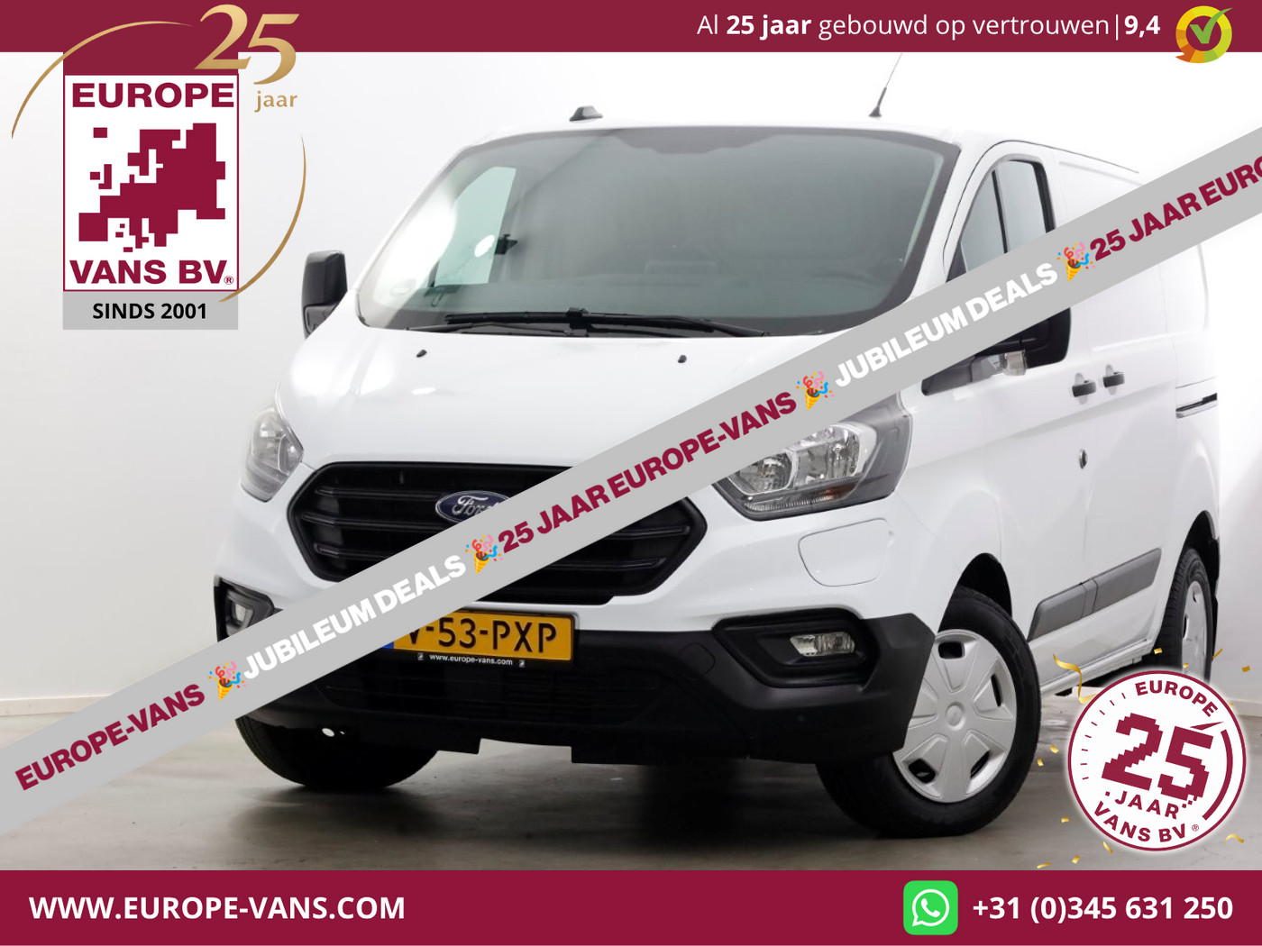 Ford Transit Custom 340 1.0 EcoBoost L1H1 Automaat PHEV Plug-In Hybride/Benzine 2x Schuifdeur 02-2022 2022 - voorkant