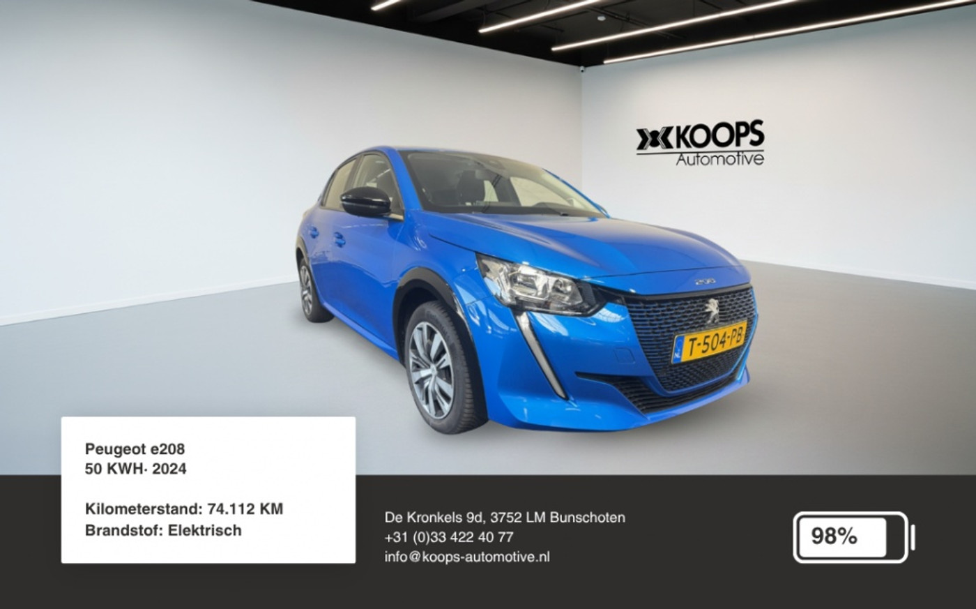 Peugeot 208 EV Active 2023 - voorkant