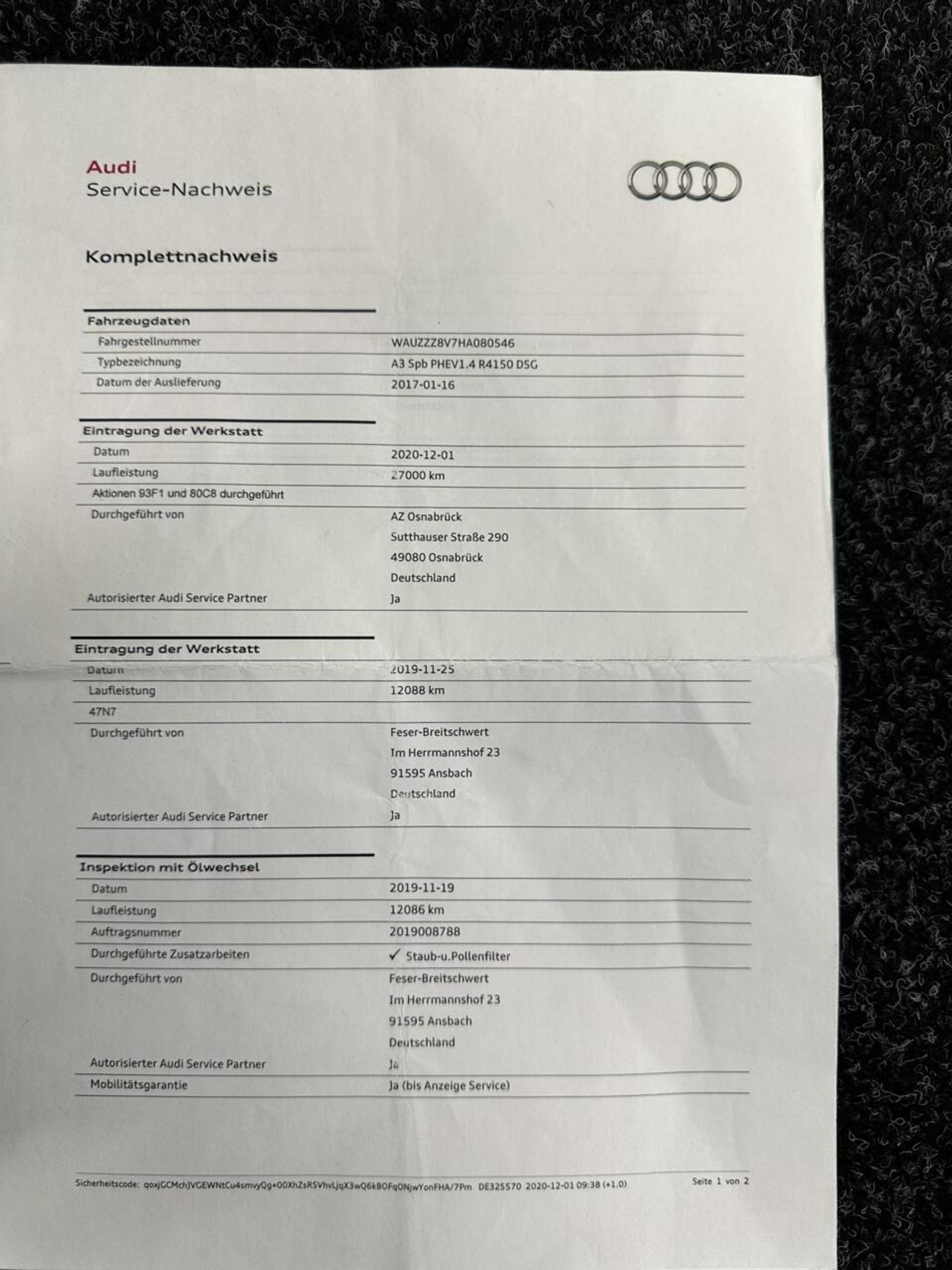 Foto van Audi A3 Sportback E-tron